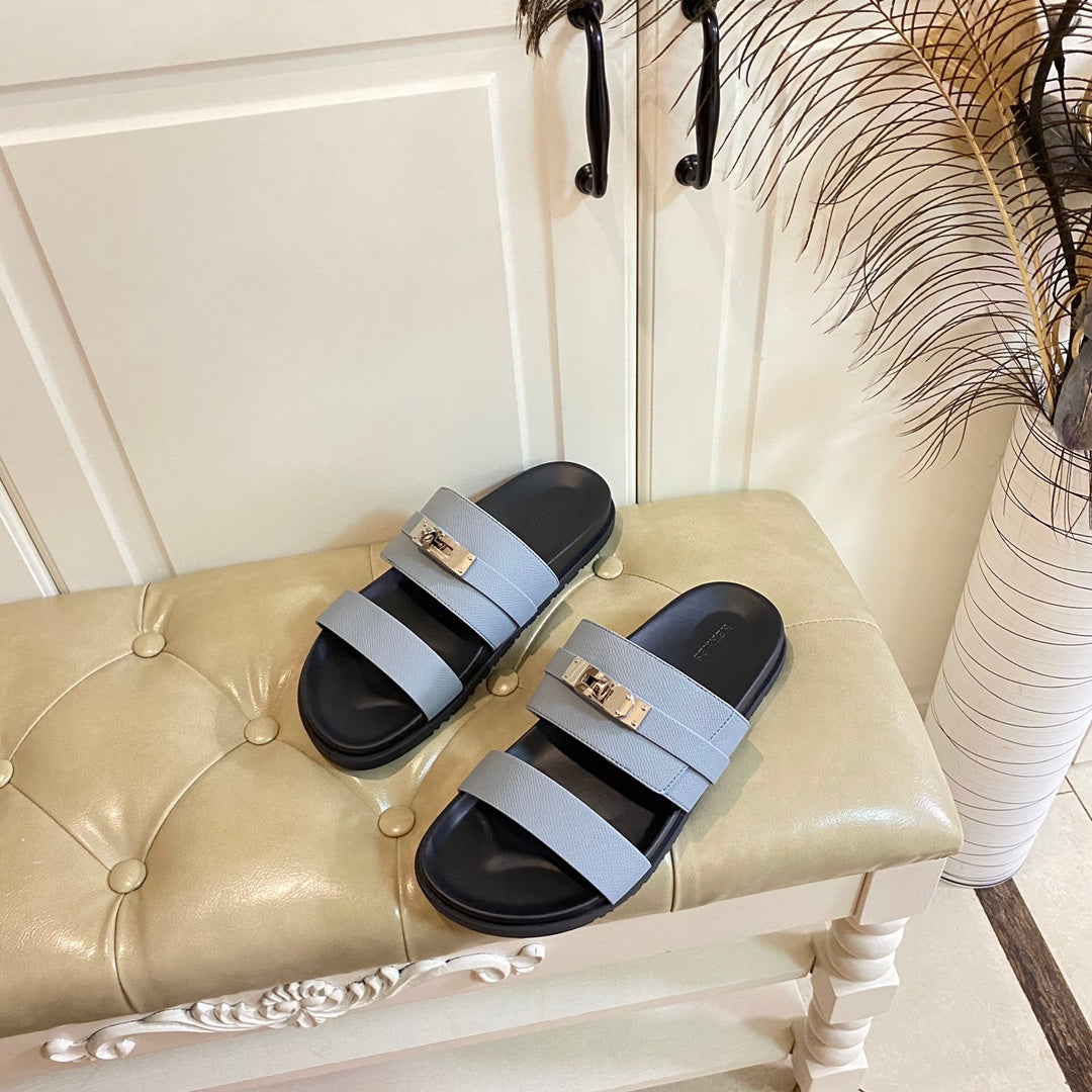 HM Jackson Sandal Grey Blue Cowhide 958032