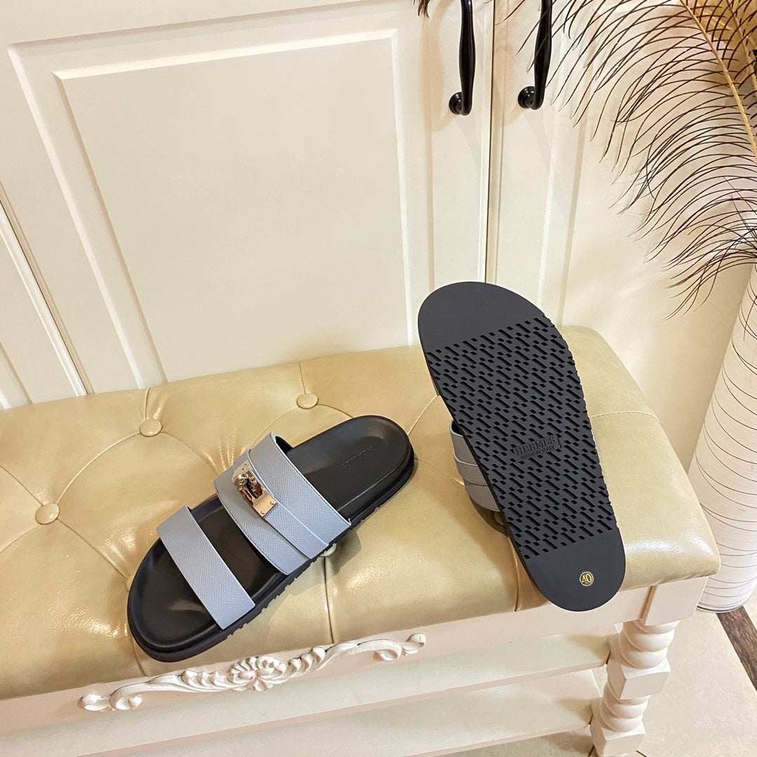 HM Jackson Sandal Grey Blue Cowhide 958032