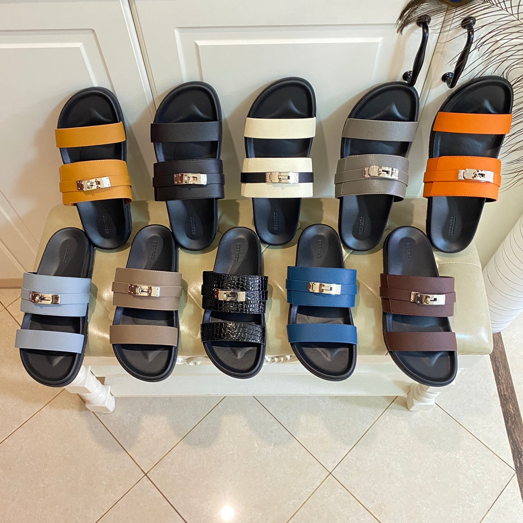 HM Jackson Sandal Dark Plum Cowhide 958034