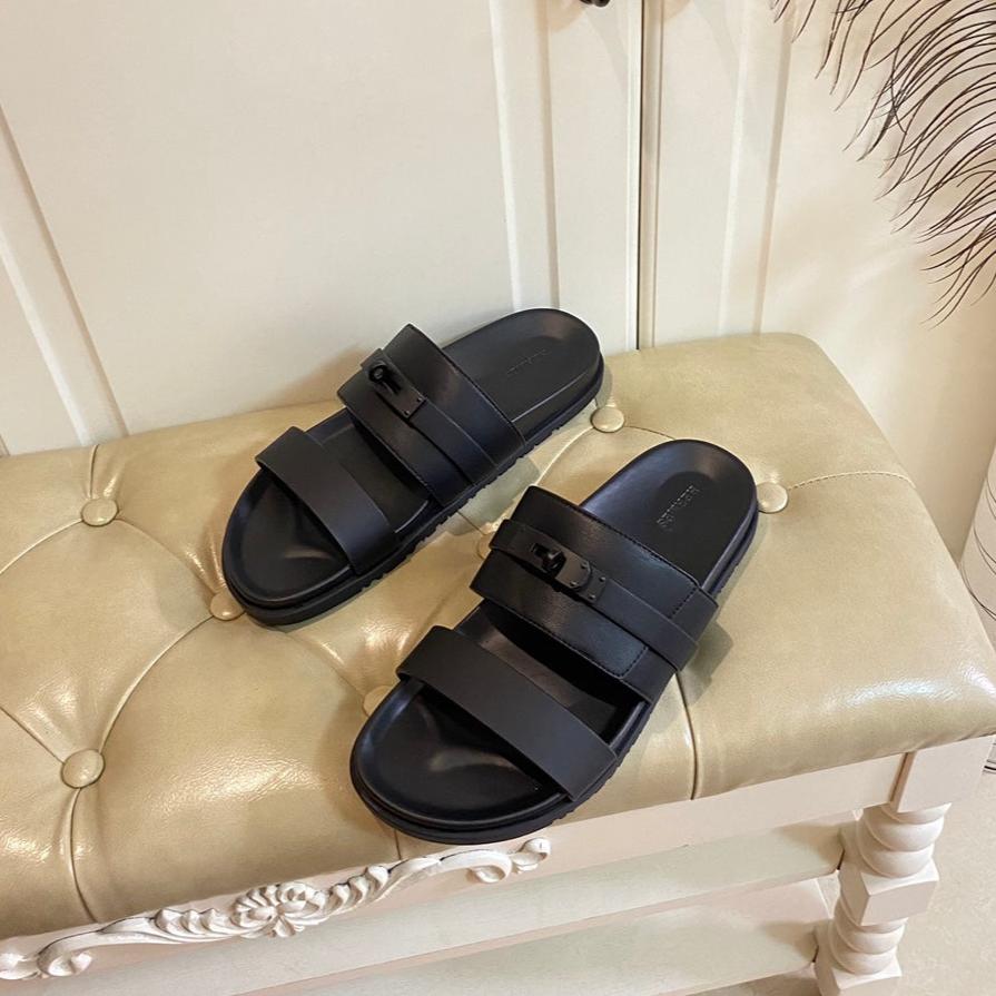 HM Jackson Sandal Black Calfskin 958043