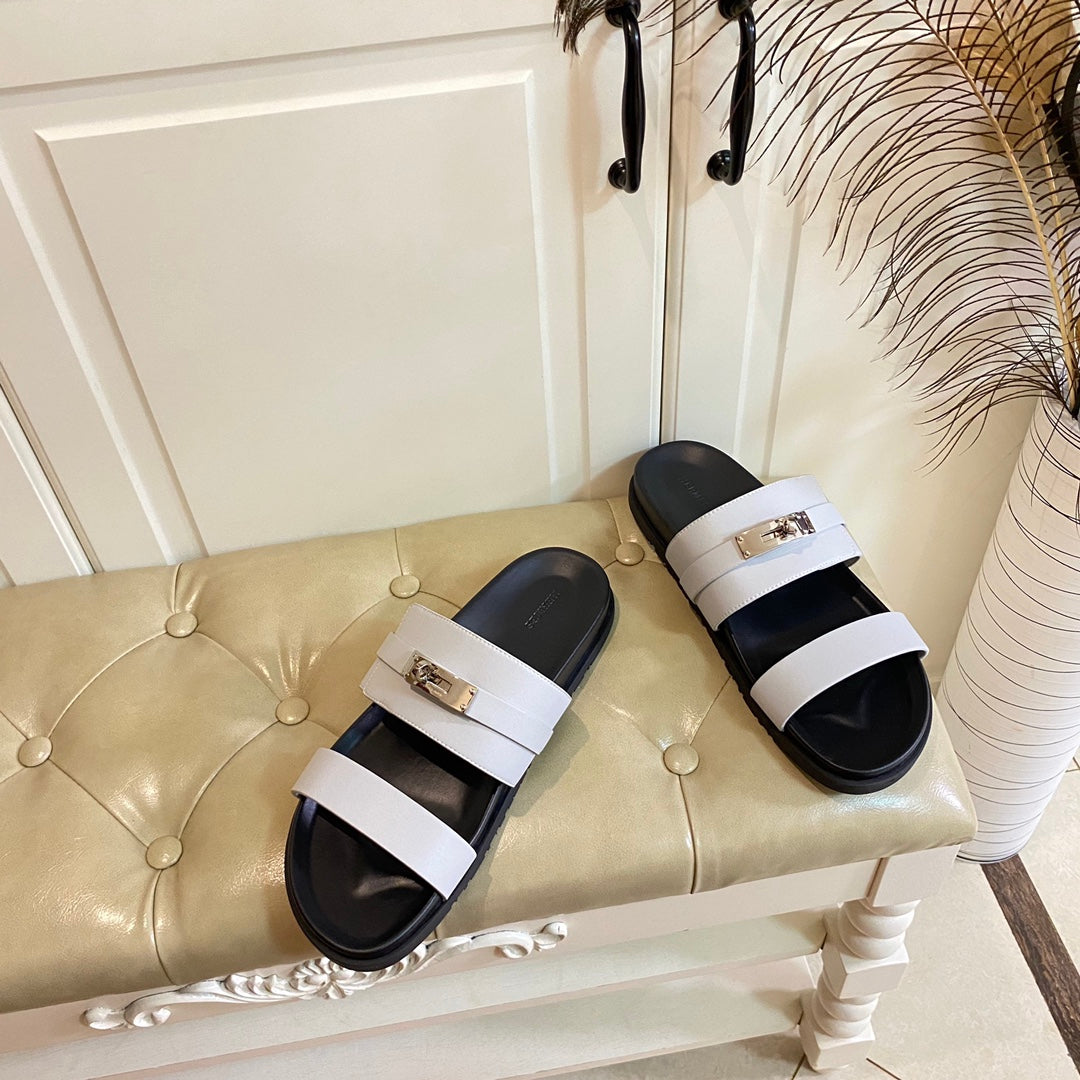 HM Jackson Sandal White Calfskin  958045