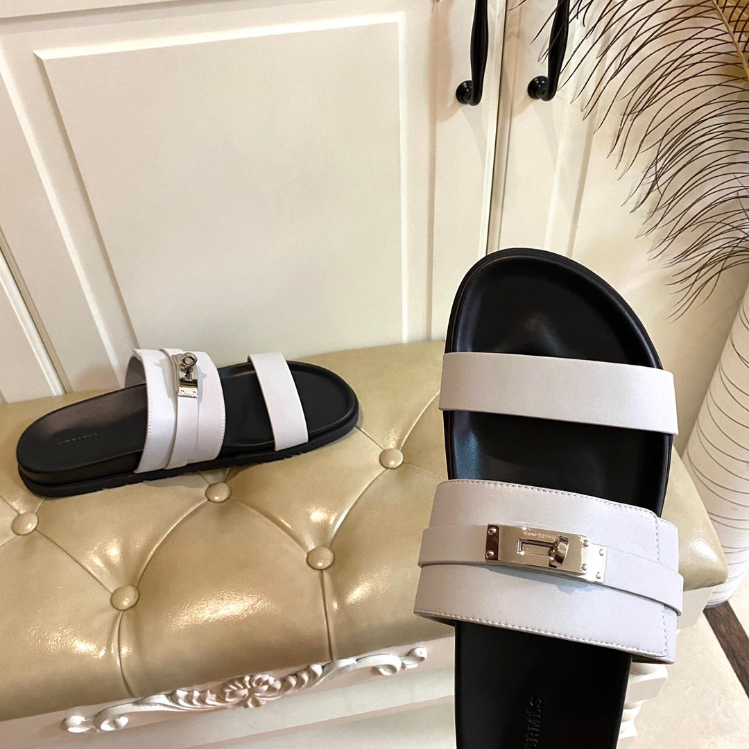 HM Jackson Sandal White Calfskin  958045