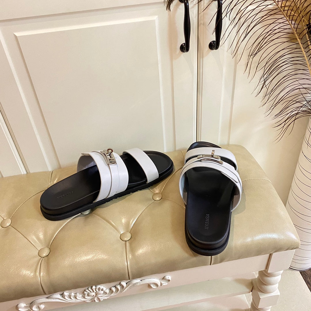 HM Jackson Sandal White Calfskin  958045