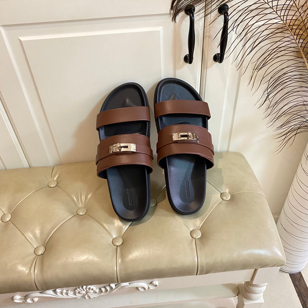 HM Jackson Sandal Chocolate Brown Calfskin 958047