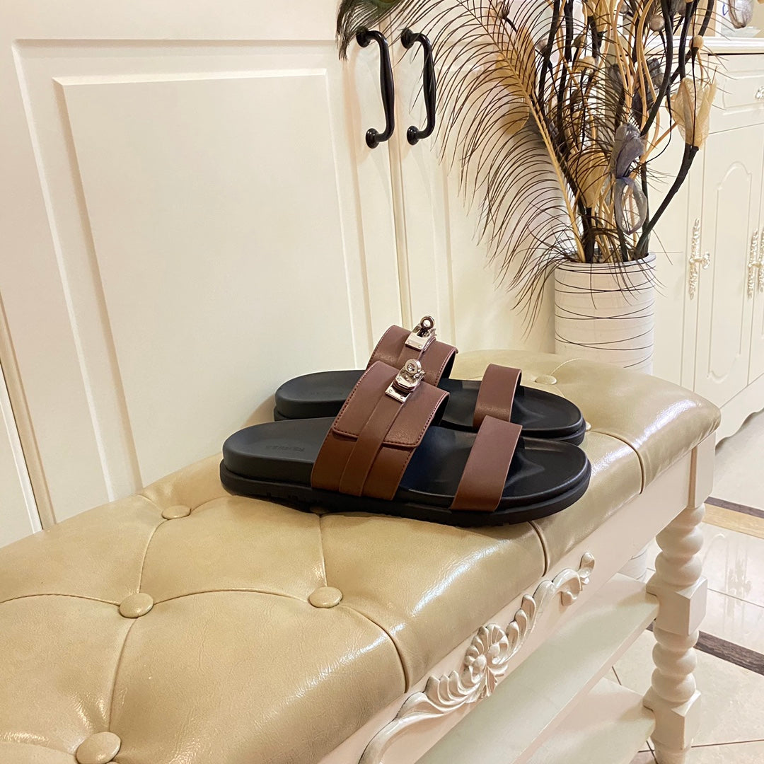 HM Jackson Sandal Chocolate Brown Calfskin 958047