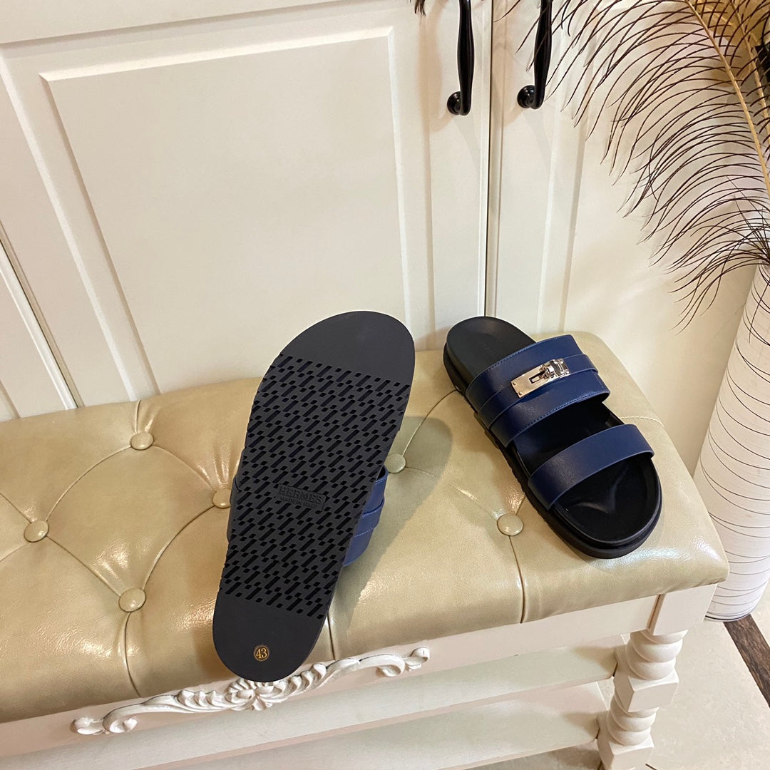 HM Jackson Sandal Charcoal Blue Calfskin 958049