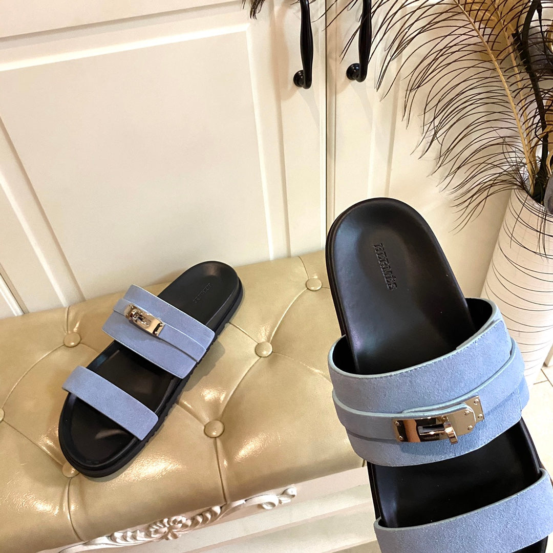 HM Jackson Sandal Could Blue Suede 958054