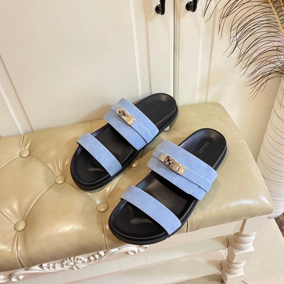 HM Jackson Sandal Could Blue Suede 958054