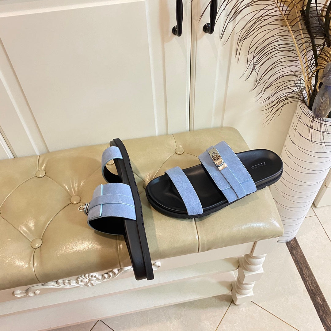 HM Jackson Sandal Could Blue Suede 958054