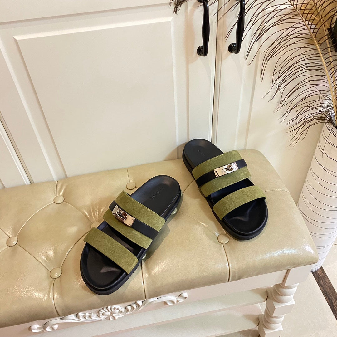 HM Jackson Sandal Light Moss Green Suede 958056