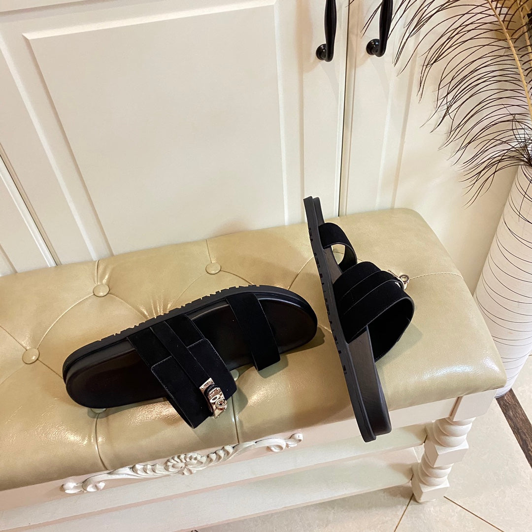 HM Jackson Sandal Black Suede 958058