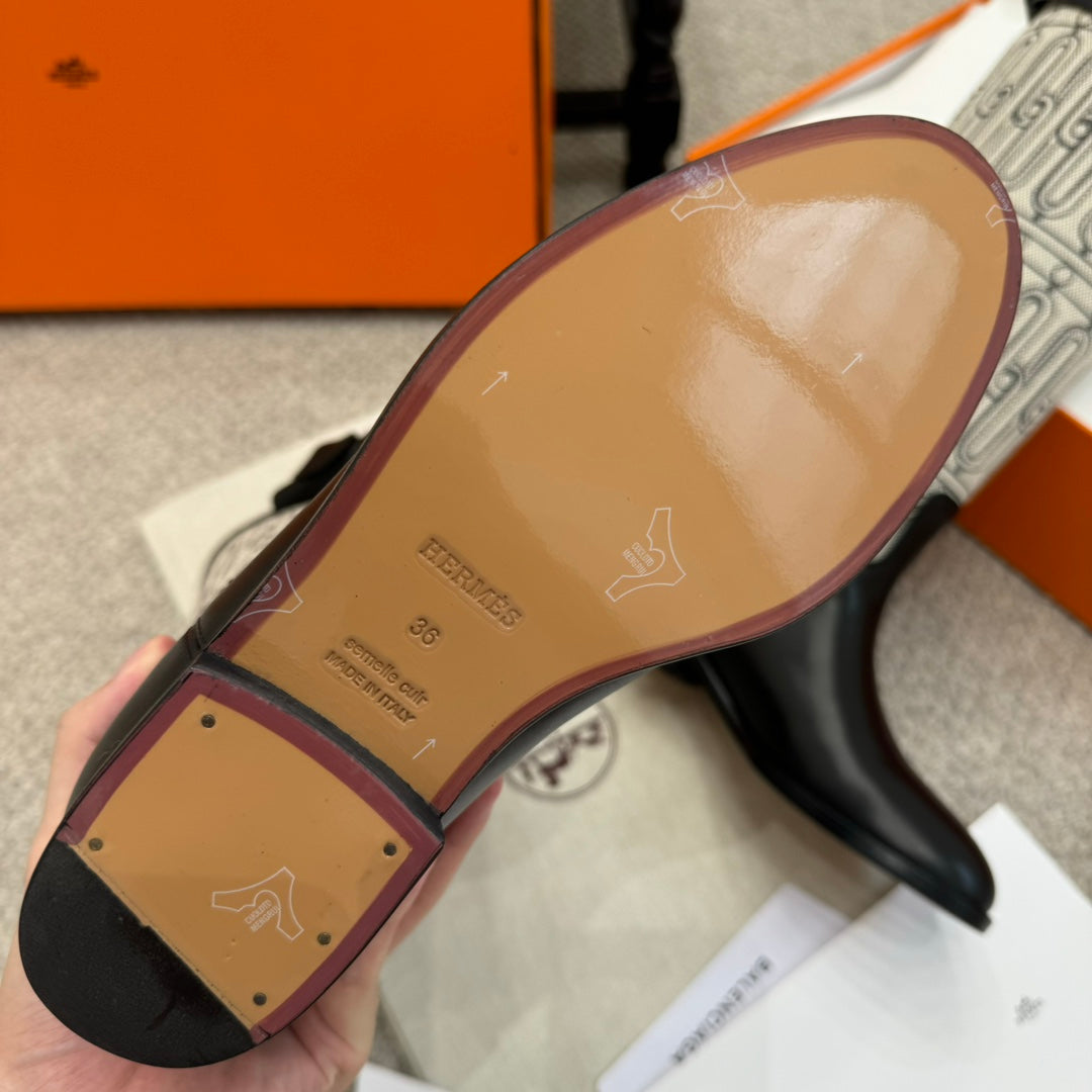 HM Jumping Boot In Black Mix White Calfskin And Mesh Fabric 973843