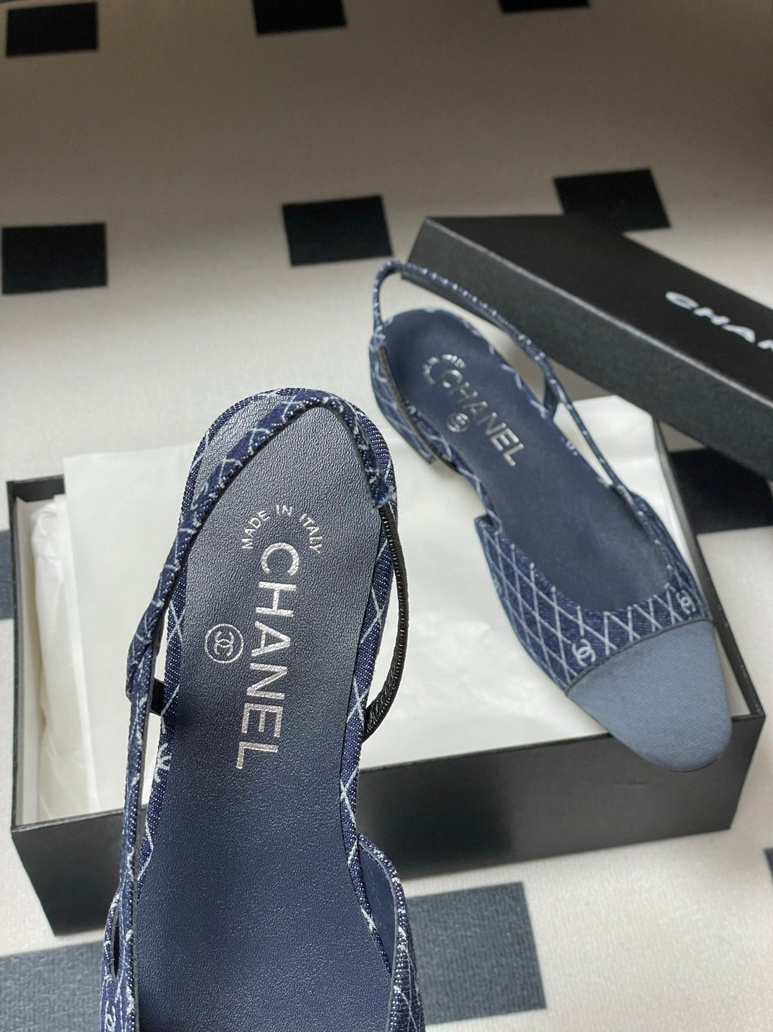 CC 25P Blue Black Quilted Denim