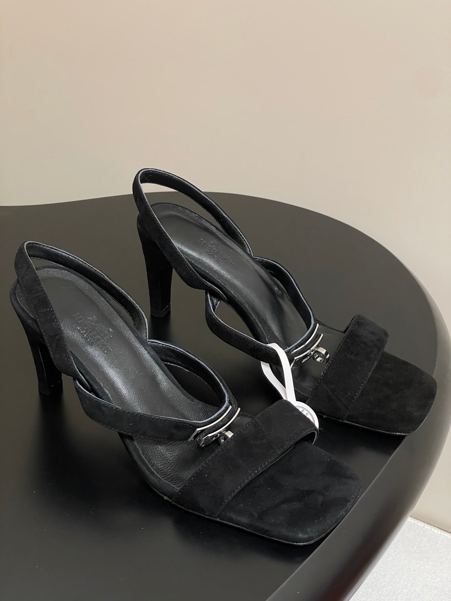 HM Glamour Slingback Black Sheepskin 314033