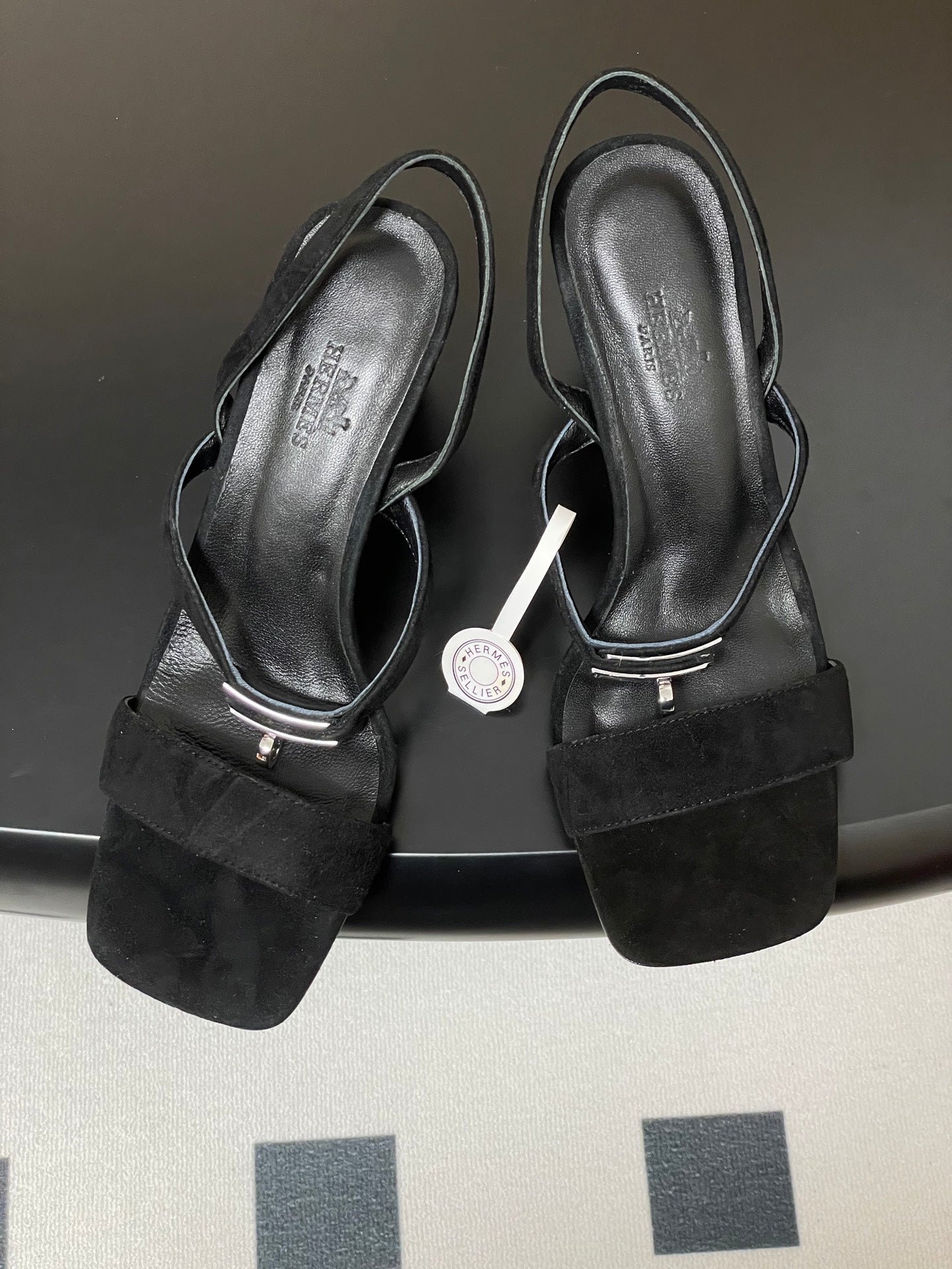 HM Glamour Slingback Black Sheepskin 314033