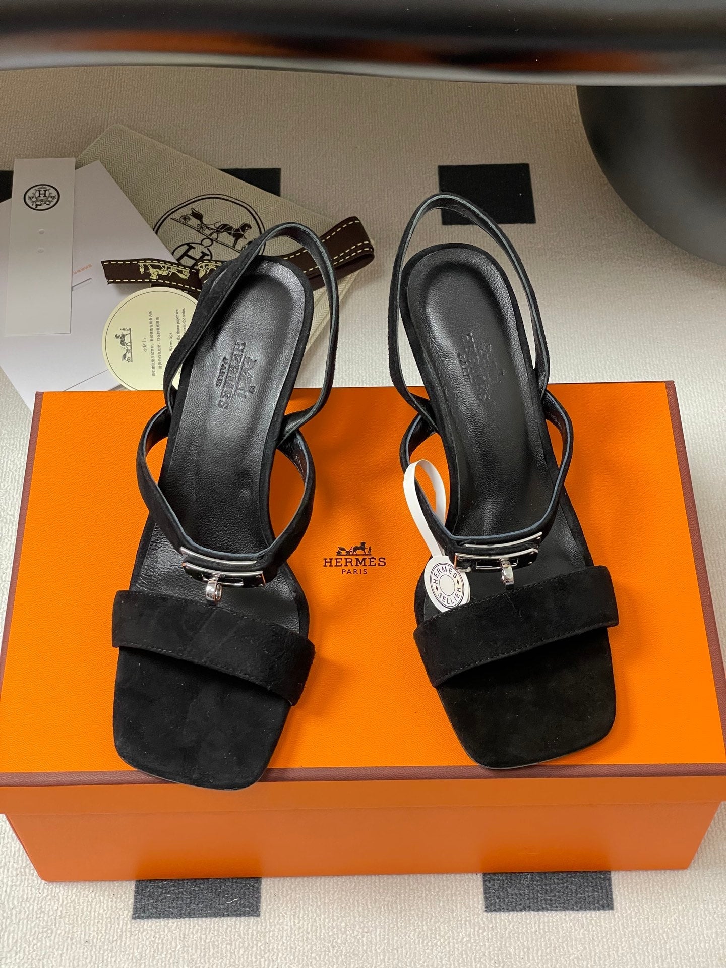 HM Glamour Slingback Black Sheepskin 314033