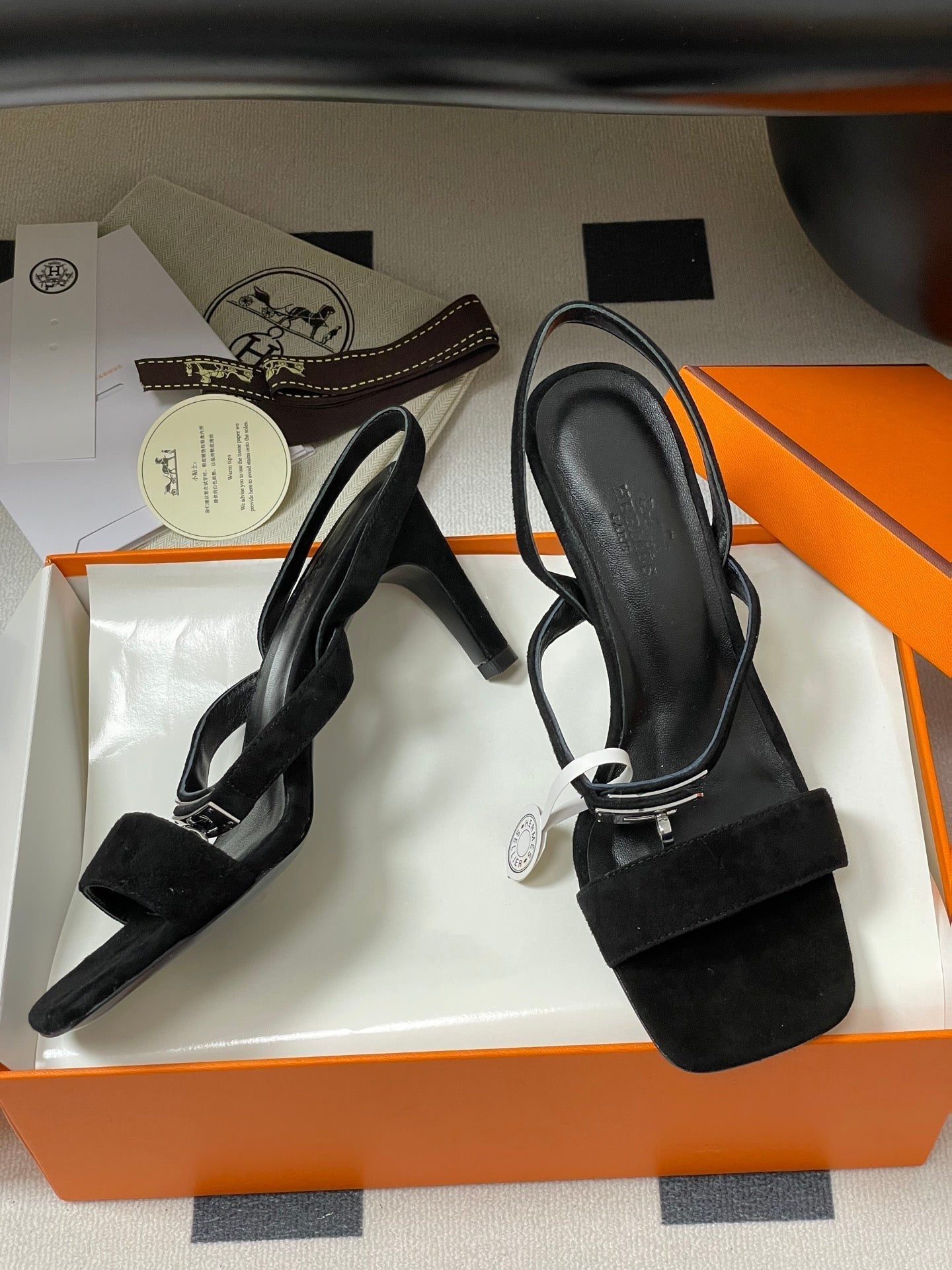 HM Glamour Slingback Black Sheepskin 314033