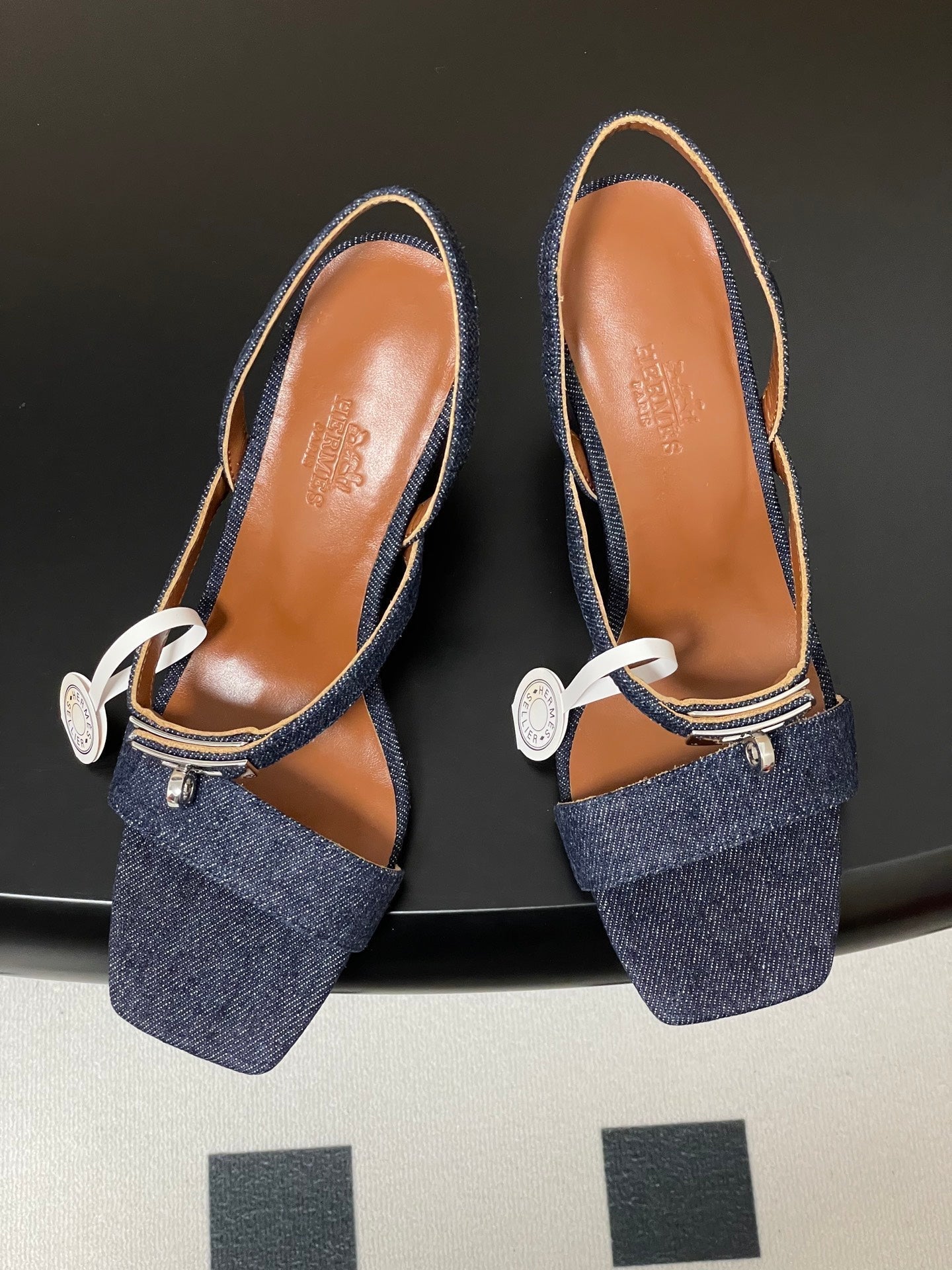 HM Glamour Slingback Blue Denim Sheepskin 314035