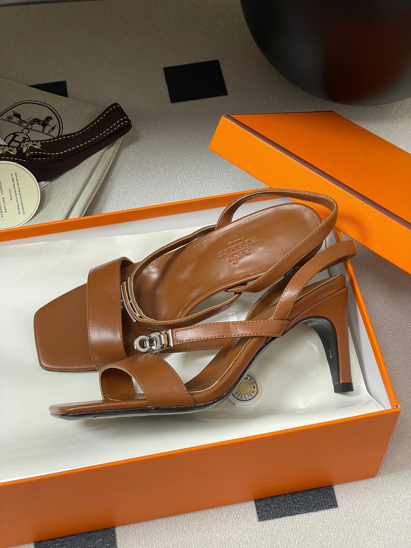 HM Glamour Slingback Brown Sheepskin 314036