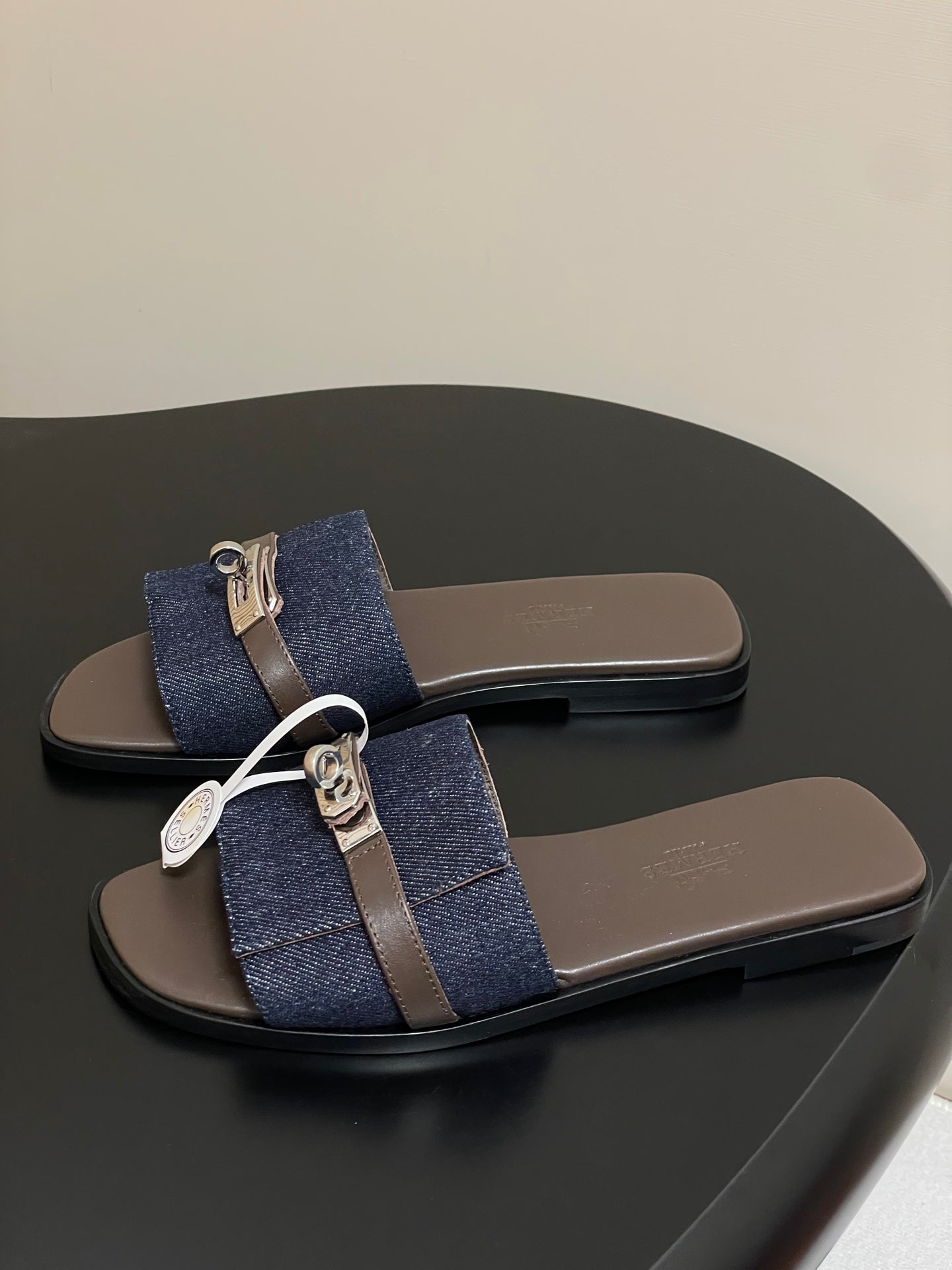 HM Giulia Sandals Blue Denim Calfskin 314022