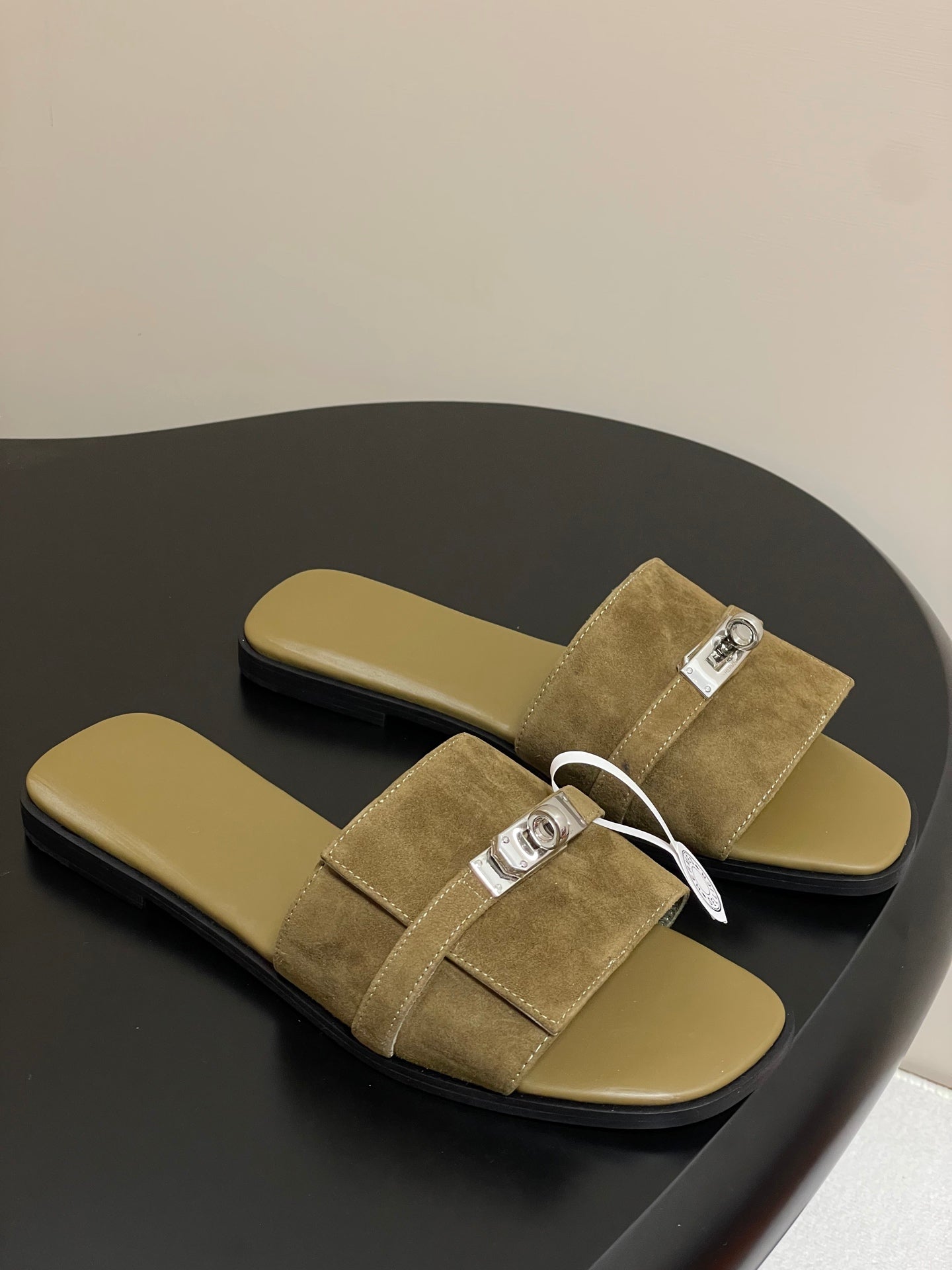 HM Giulia Sandals Moss Brown Calfskin 314024