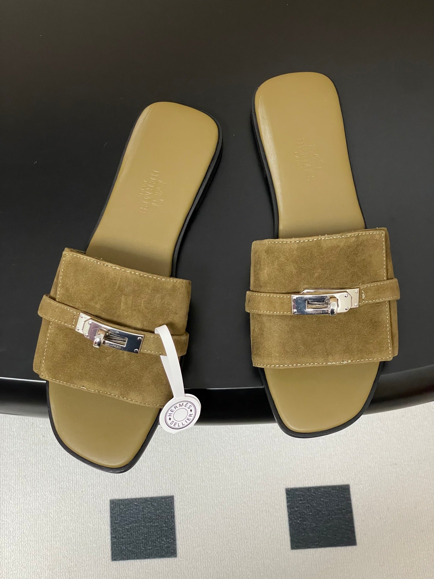 HM Giulia Sandals Moss Brown Calfskin 314024