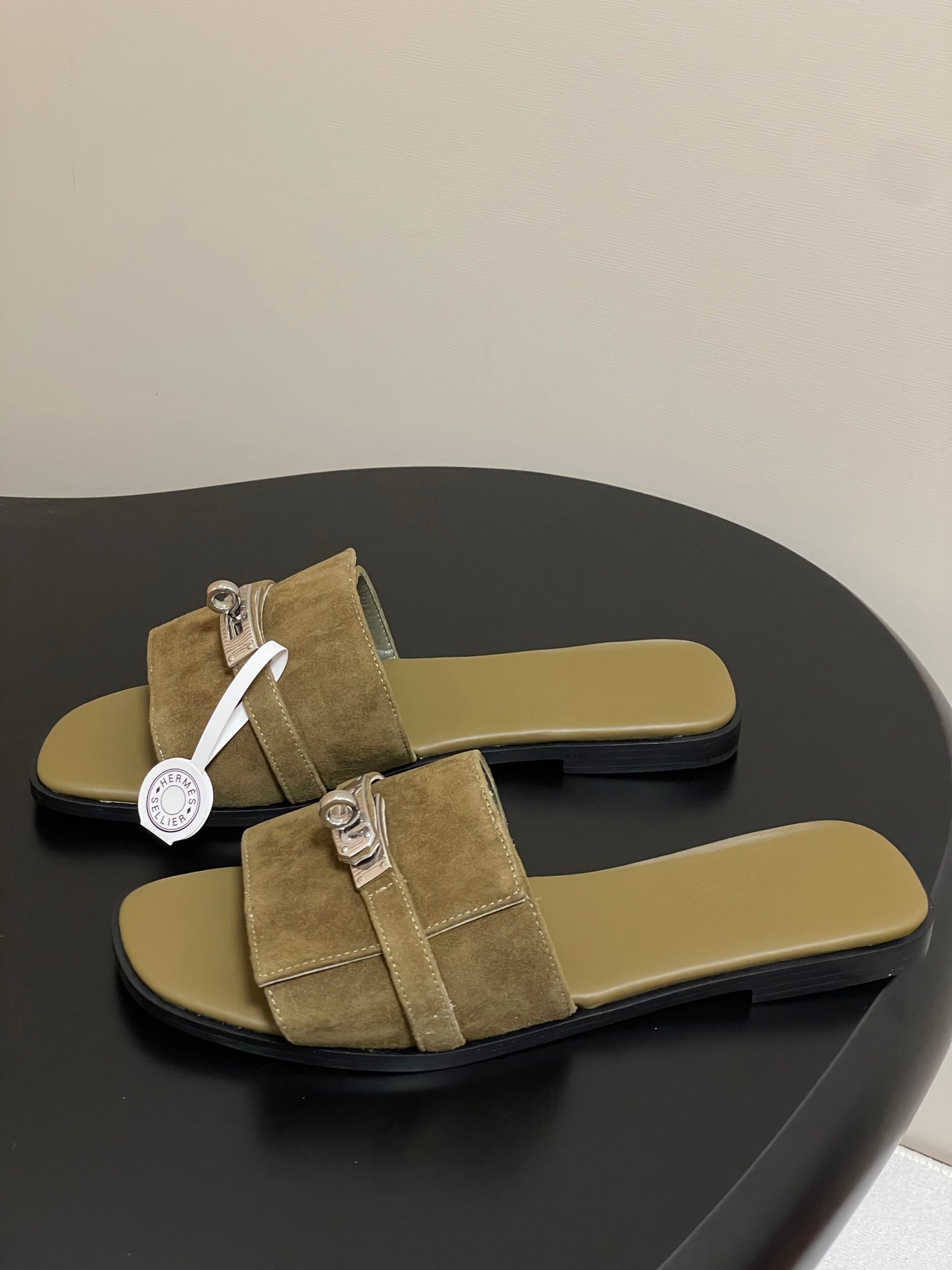 HM Giulia Sandals Moss Brown Calfskin 314024