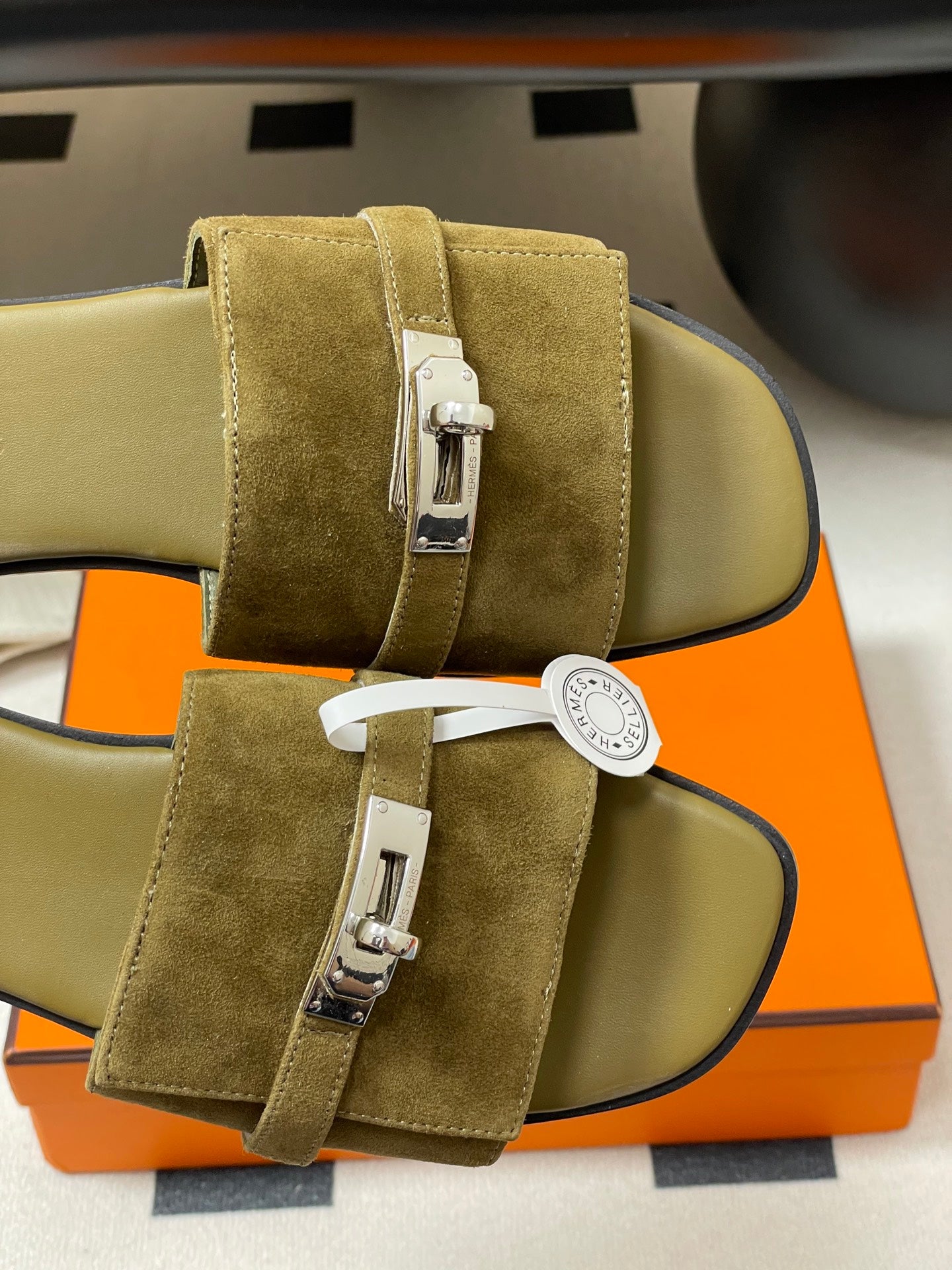 HM Giulia Sandals Moss Brown Calfskin 314024