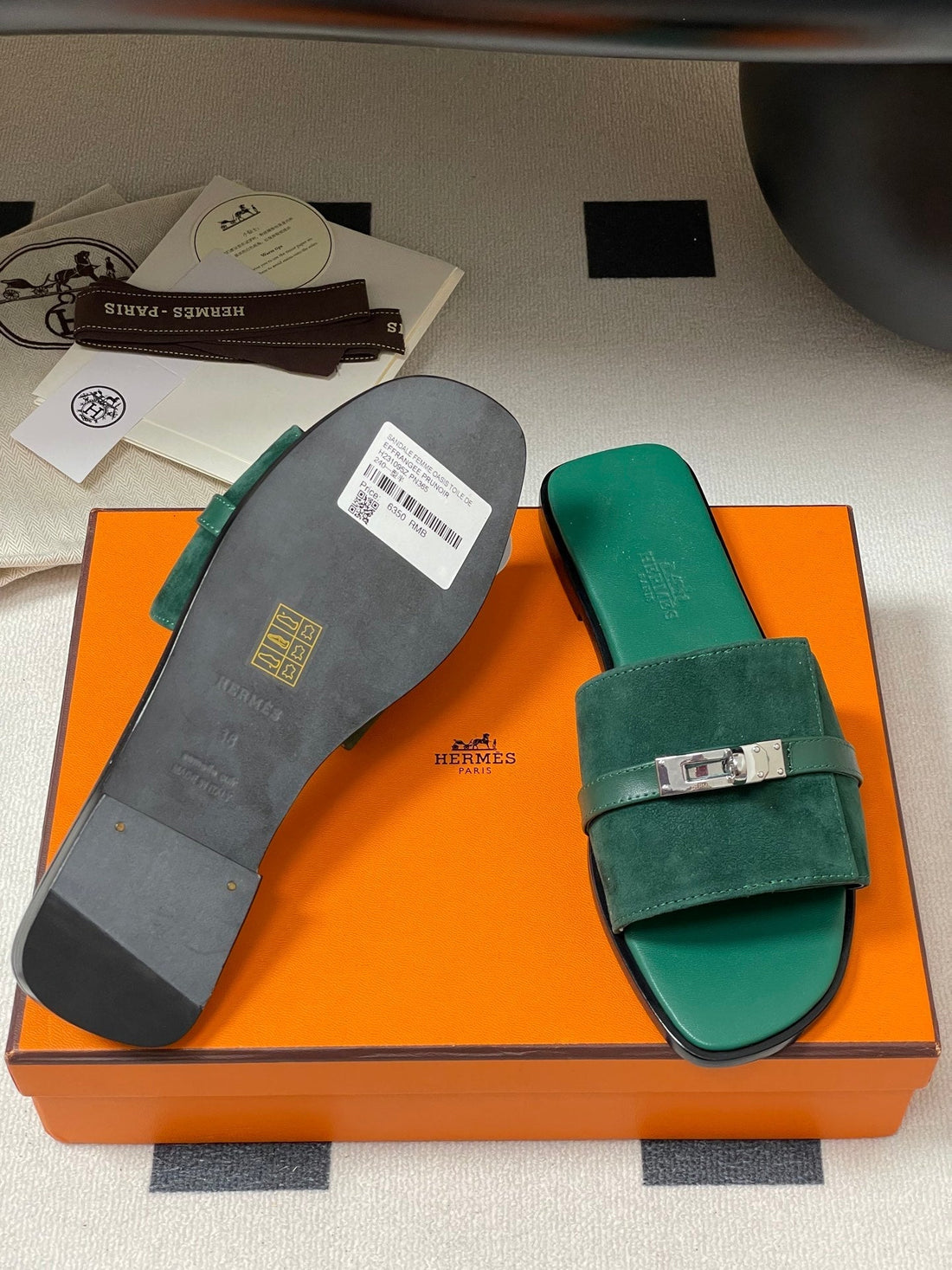 HM Giulia Sandals Teal Calfskin 314025