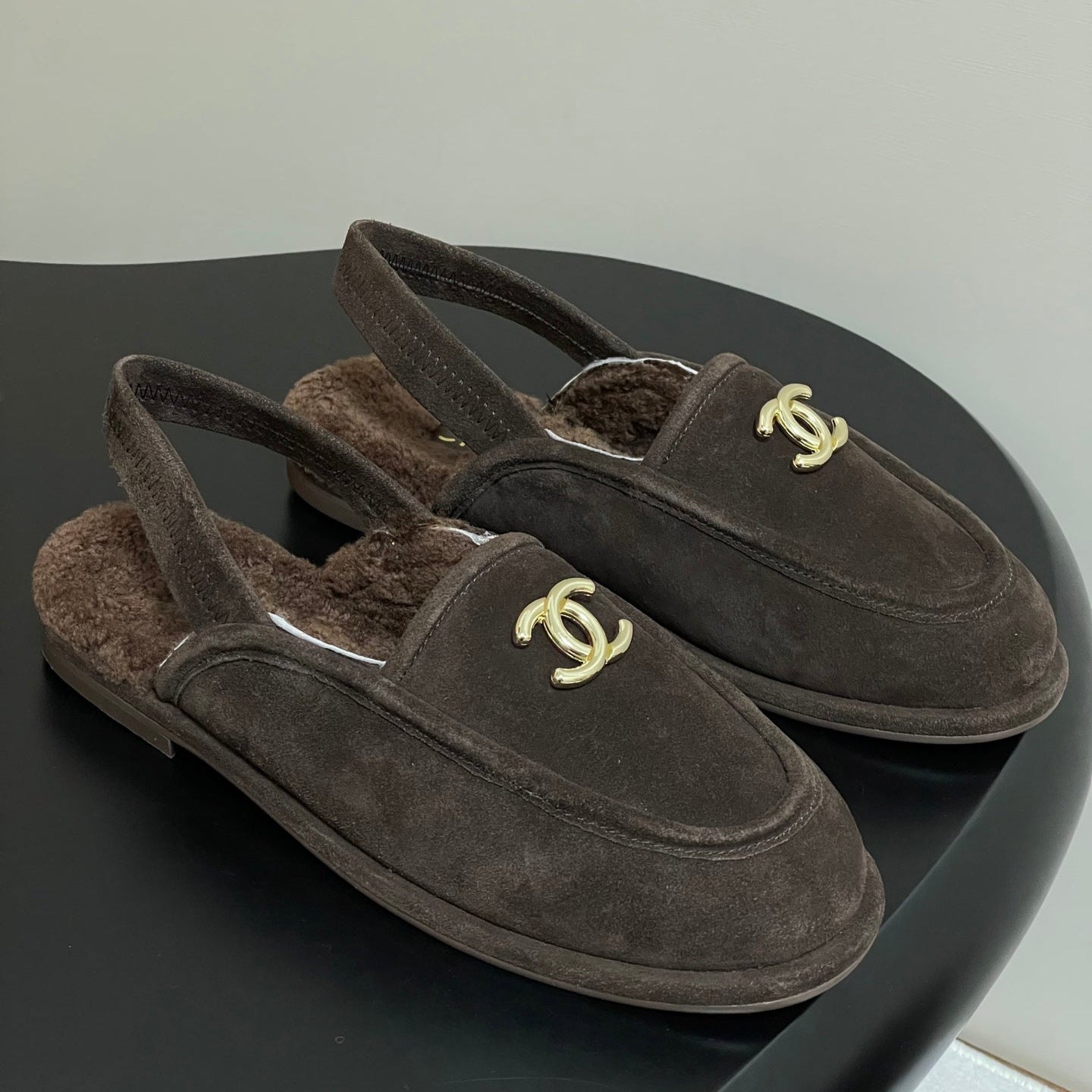 CC 25A Slingback Loafer Chocolate Sherpa Suede