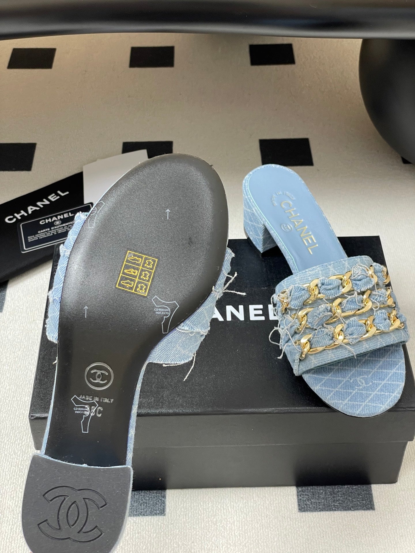 CC 25 Denim Mule Blue Sheepskin 364717