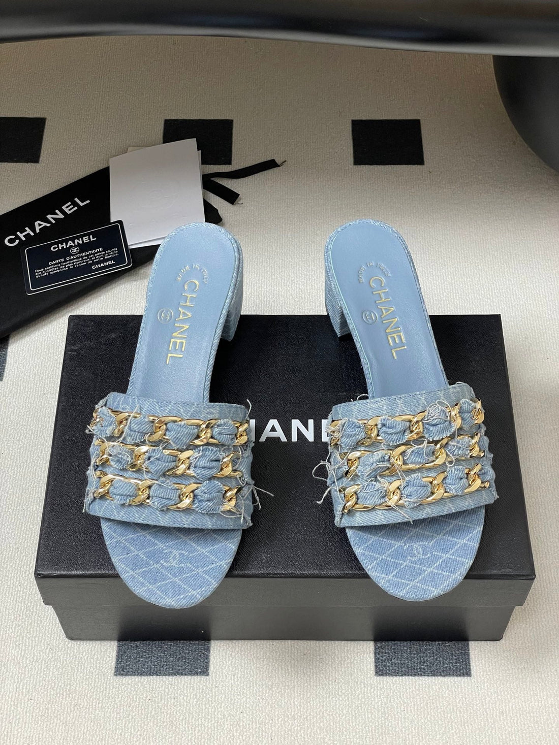 CC 25 Denim Mule Blue Sheepskin 364717