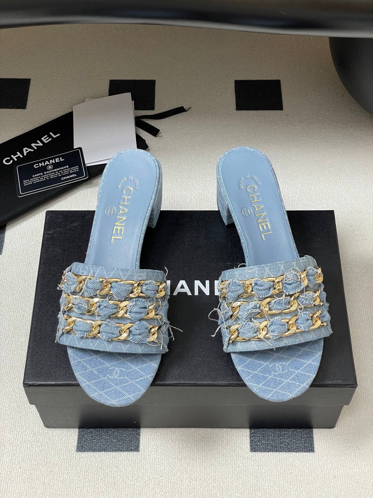 CC 25 Denim Mule Blue Sheepskin 364717