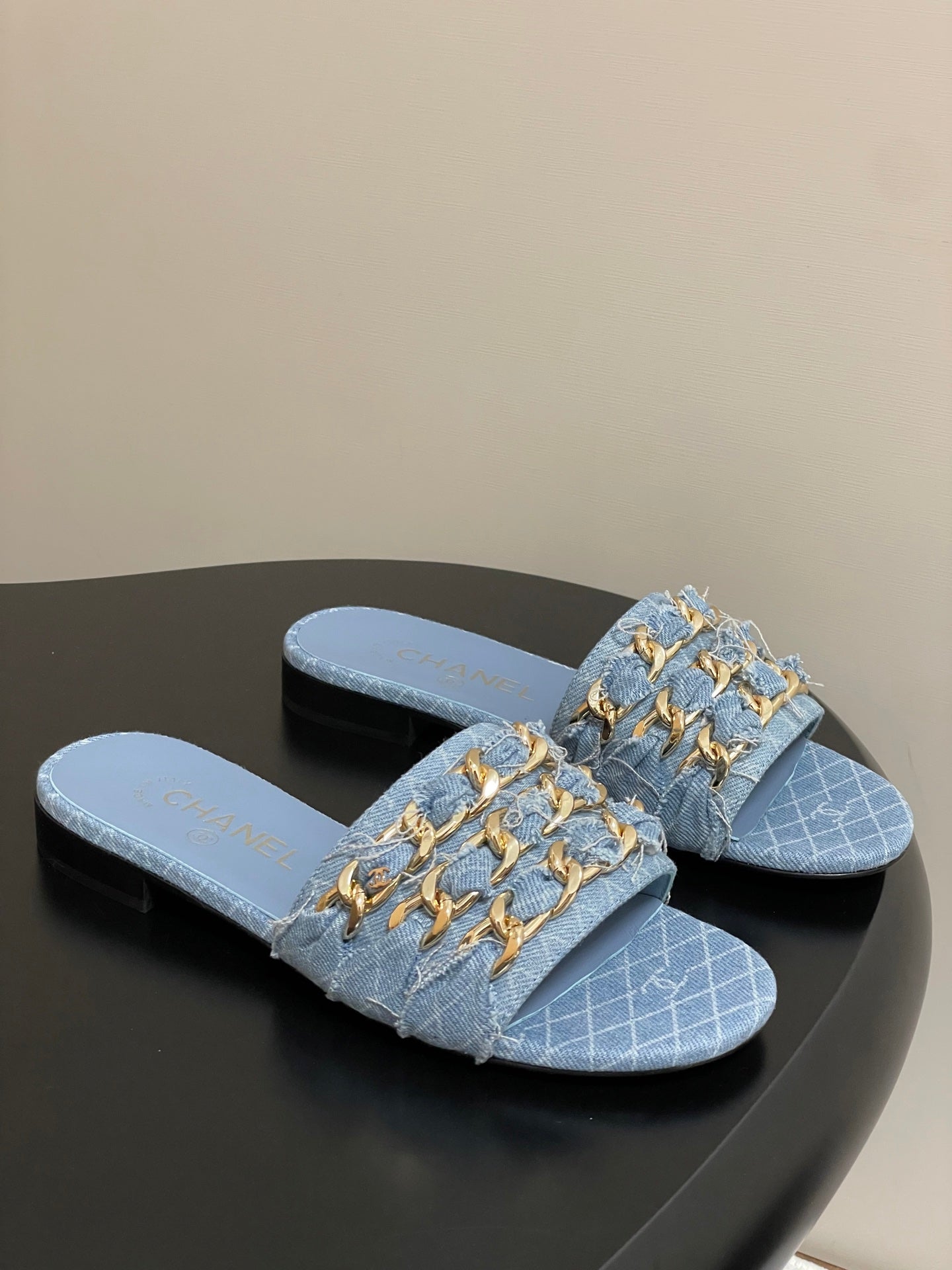 CC 25 Flats Slippers Blue Sheepskin 364722