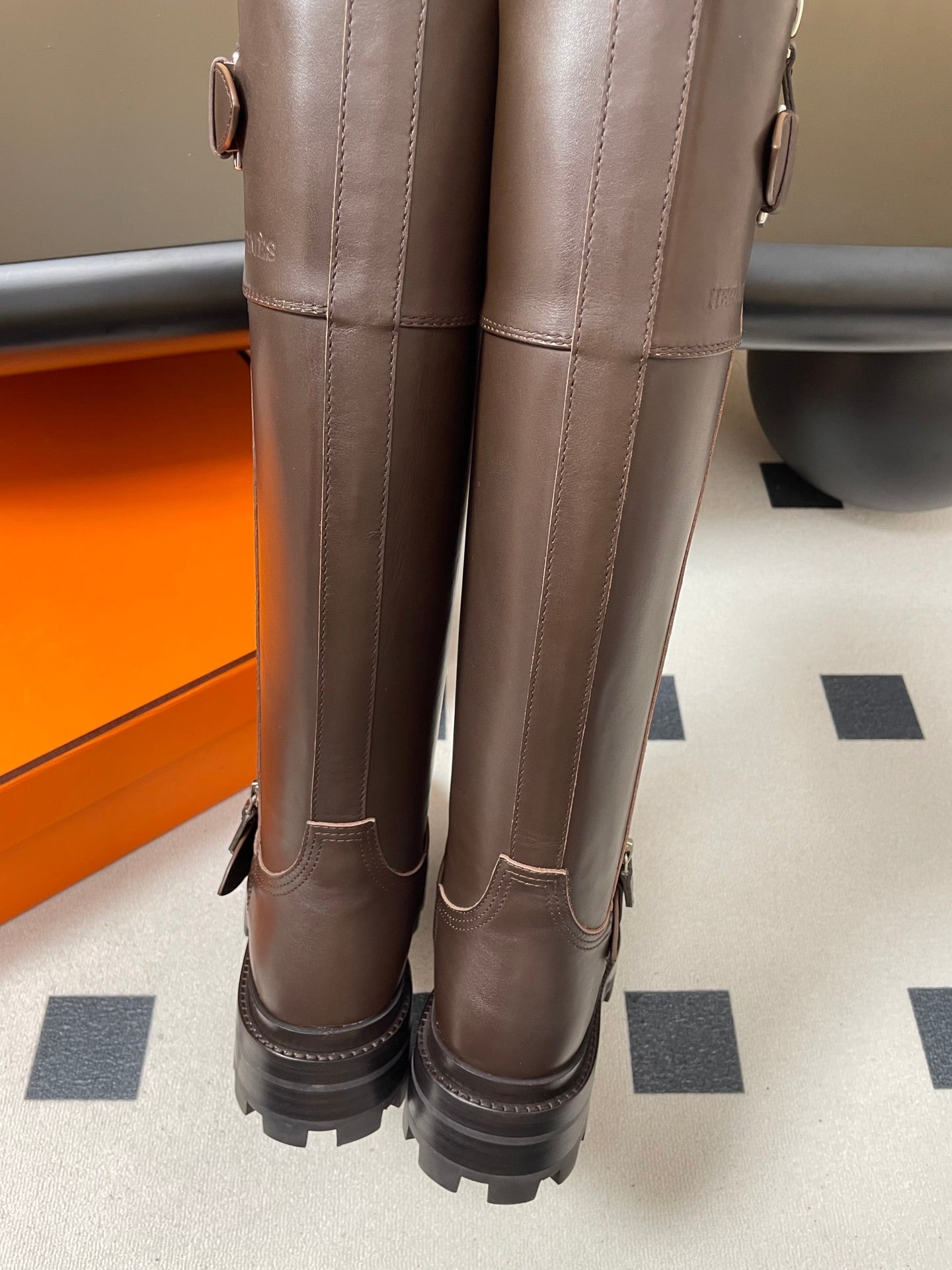 HM Jumping Boots 50 Dark Brown Edge Lock Calfskin
