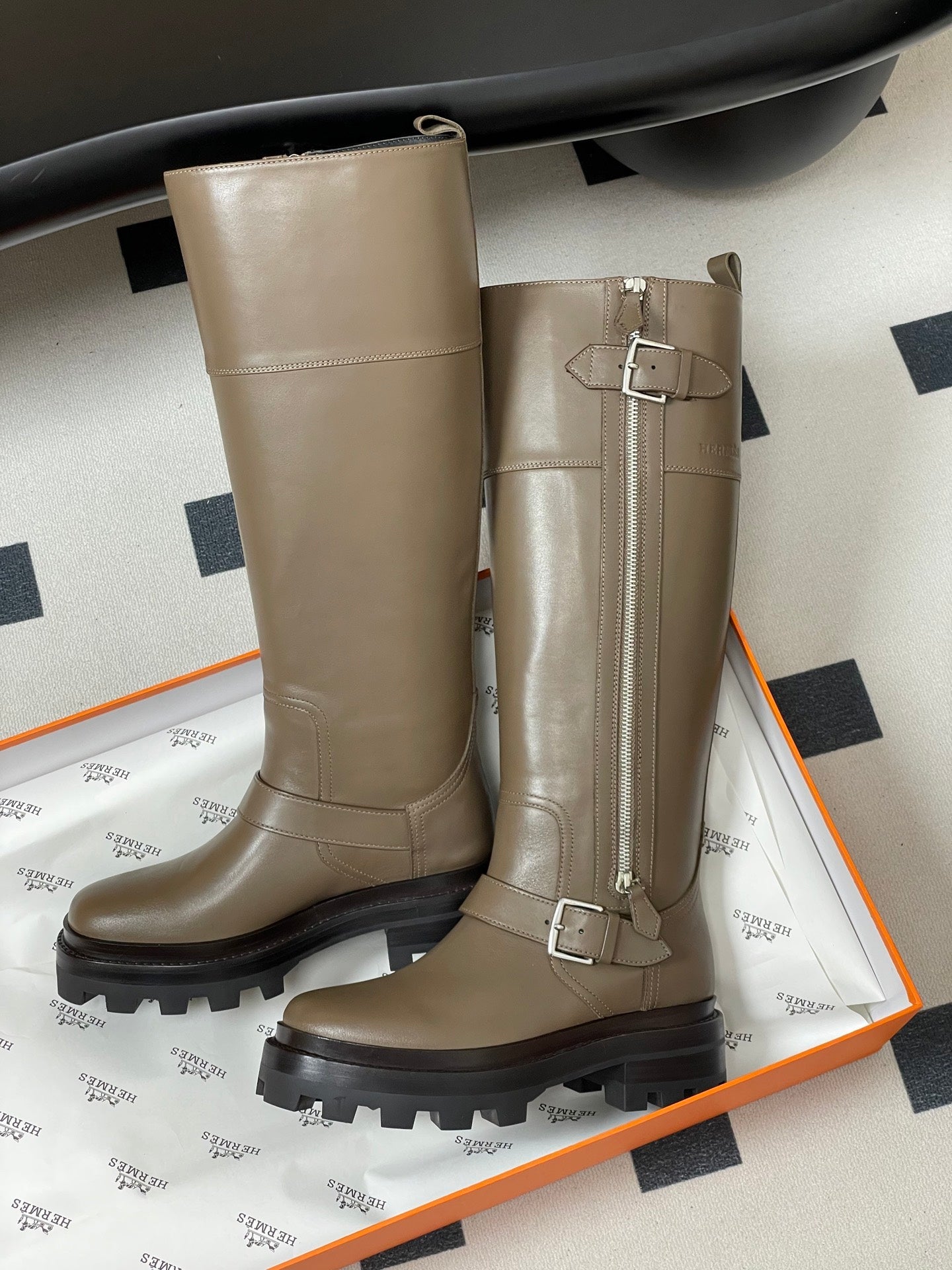 HM Jumping Boots 50 Light Brown Edge Lock Calfskin