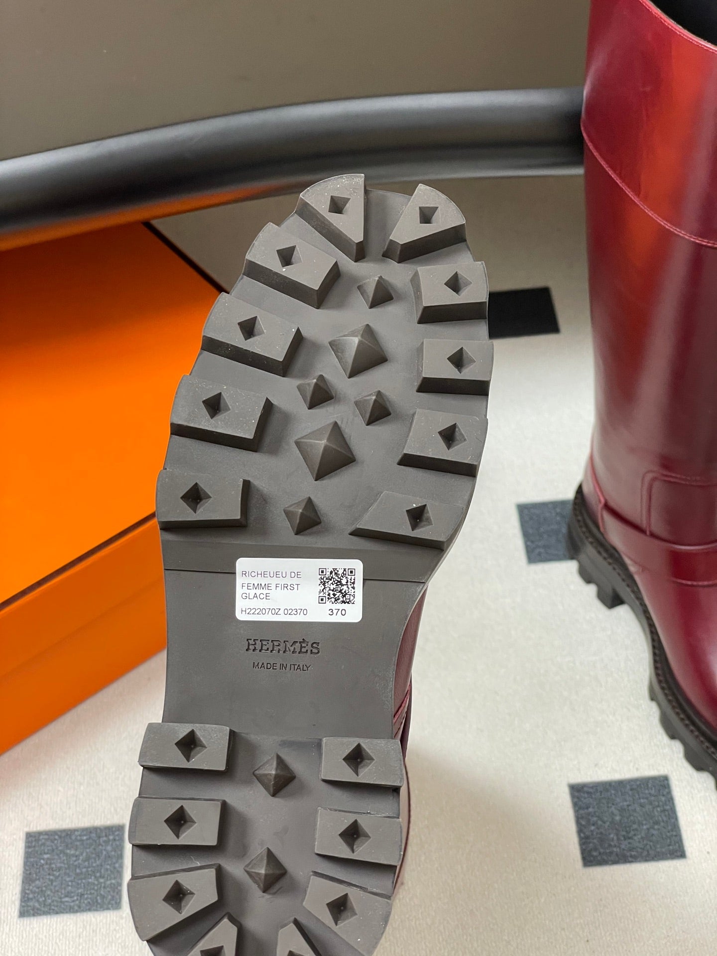 HM Jumping Boots 50 Wine Red Edge Lock Calfskin