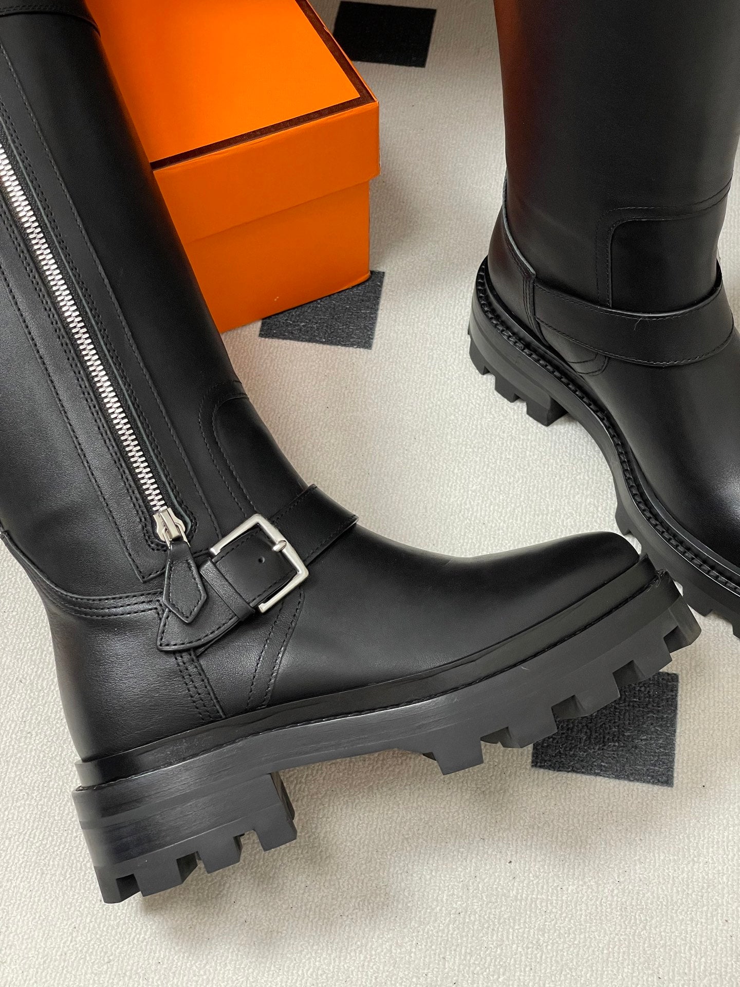 HM Jumping Boots 50 Black Edge Lock Calfskin