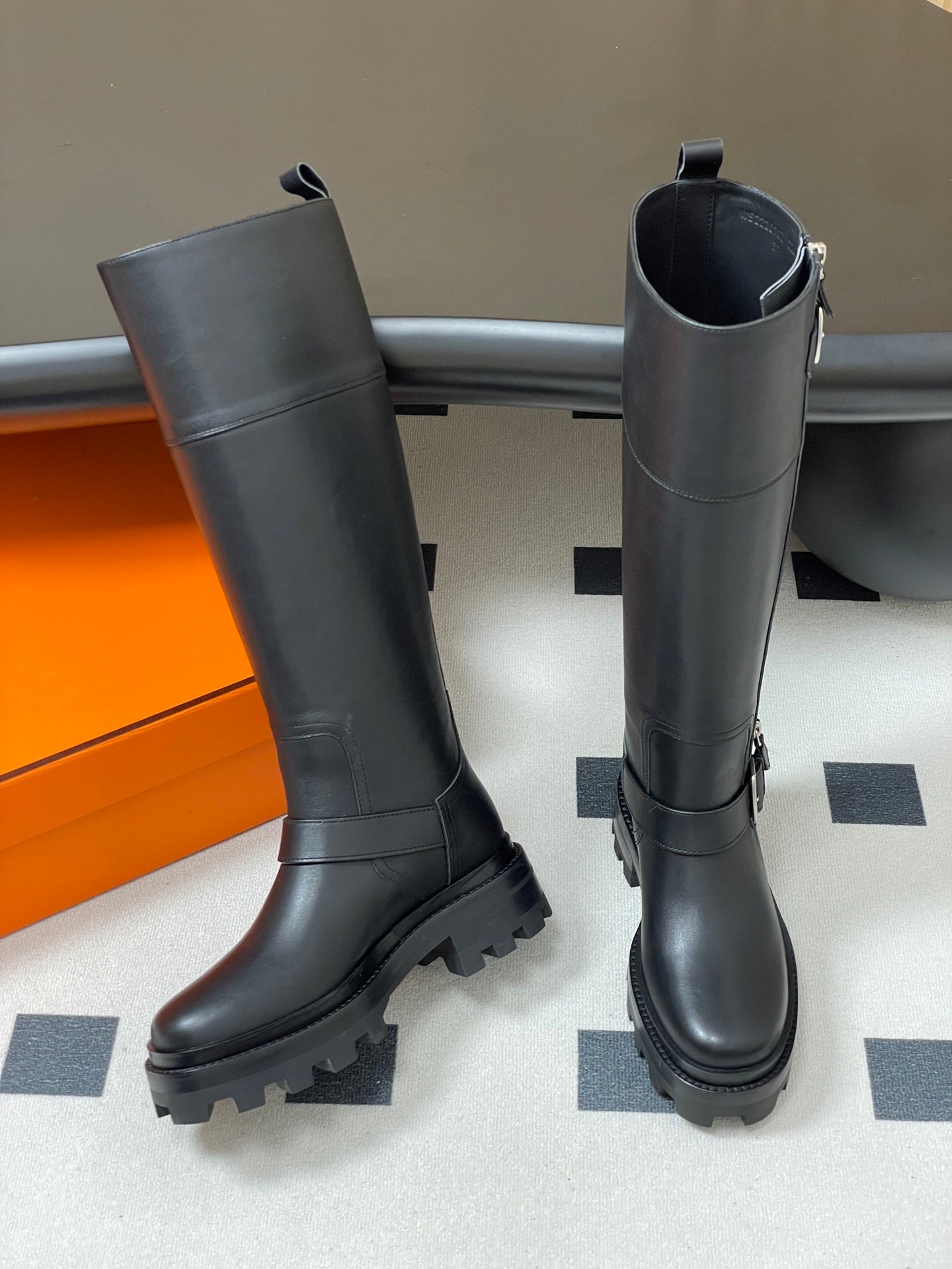 HM Jumping Boots 50 Black Edge Lock Calfskin