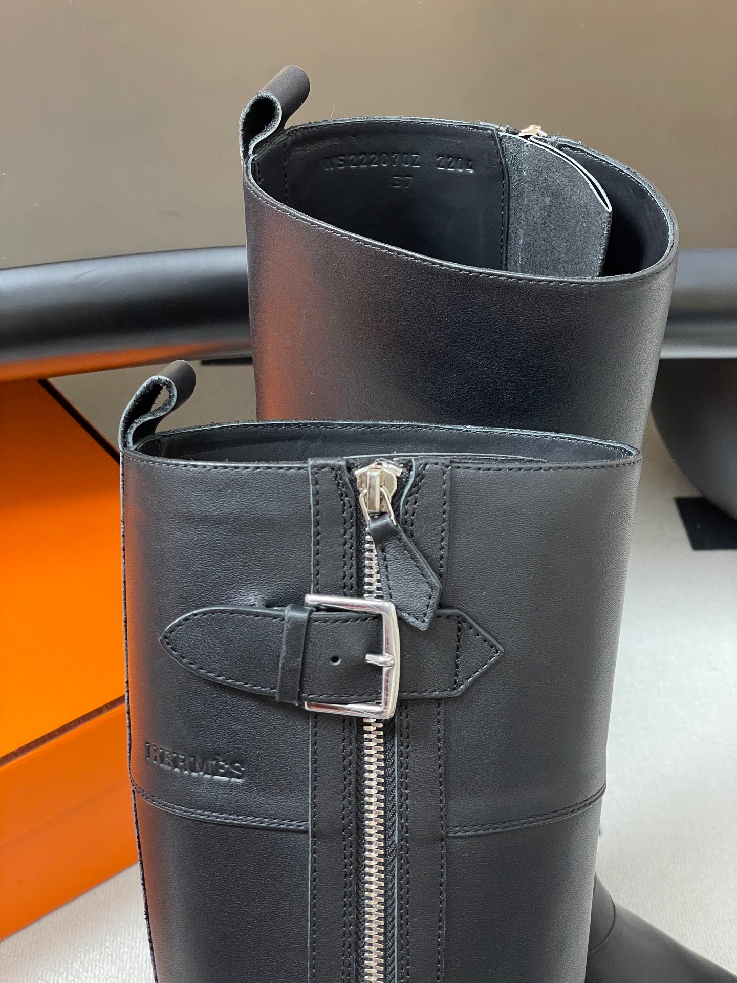 HM Jumping Boots 50 Black Edge Lock Calfskin