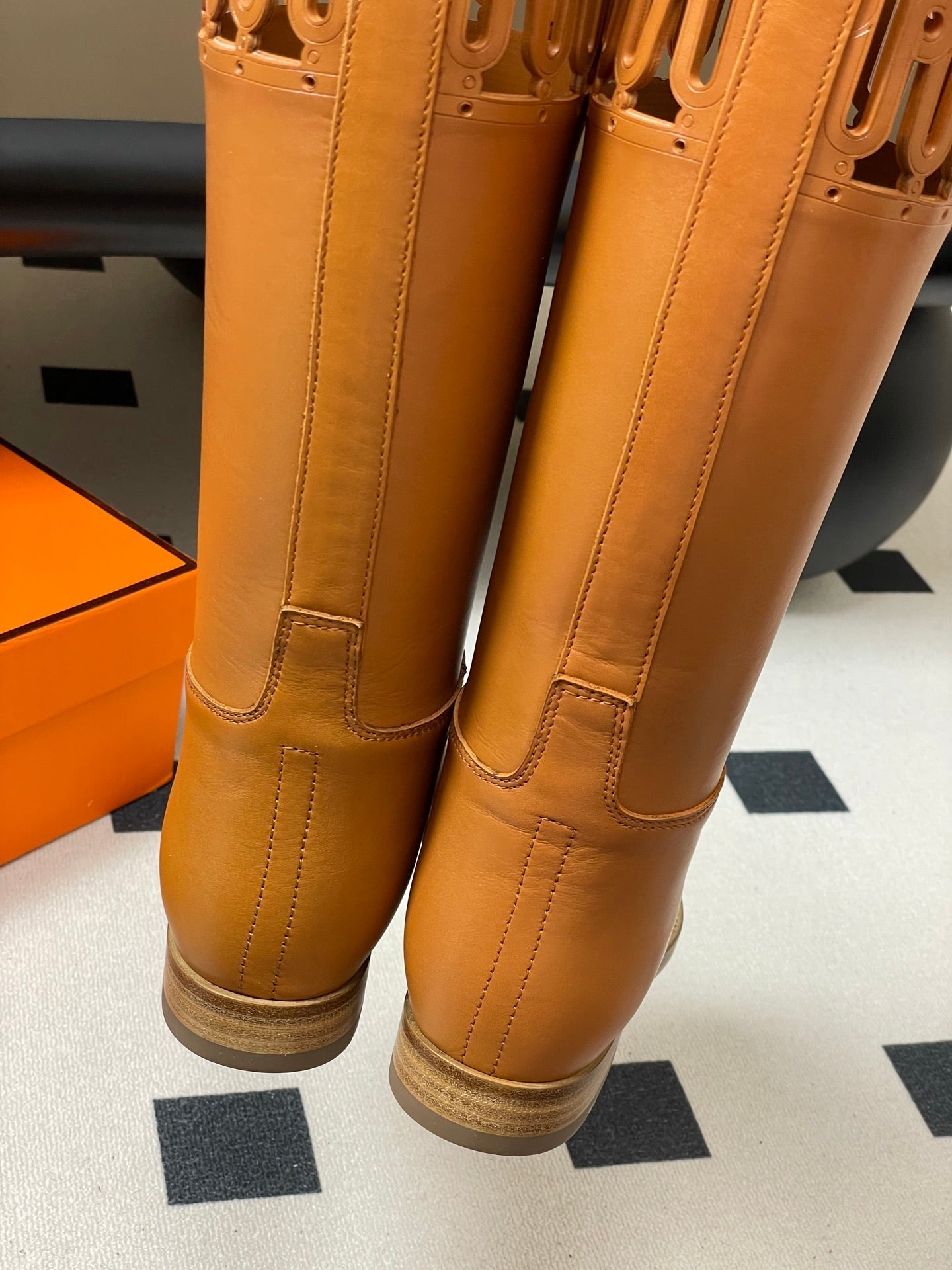 HM Jumping Boots Caramel Brown Kelly Buckle Calfskin 423263