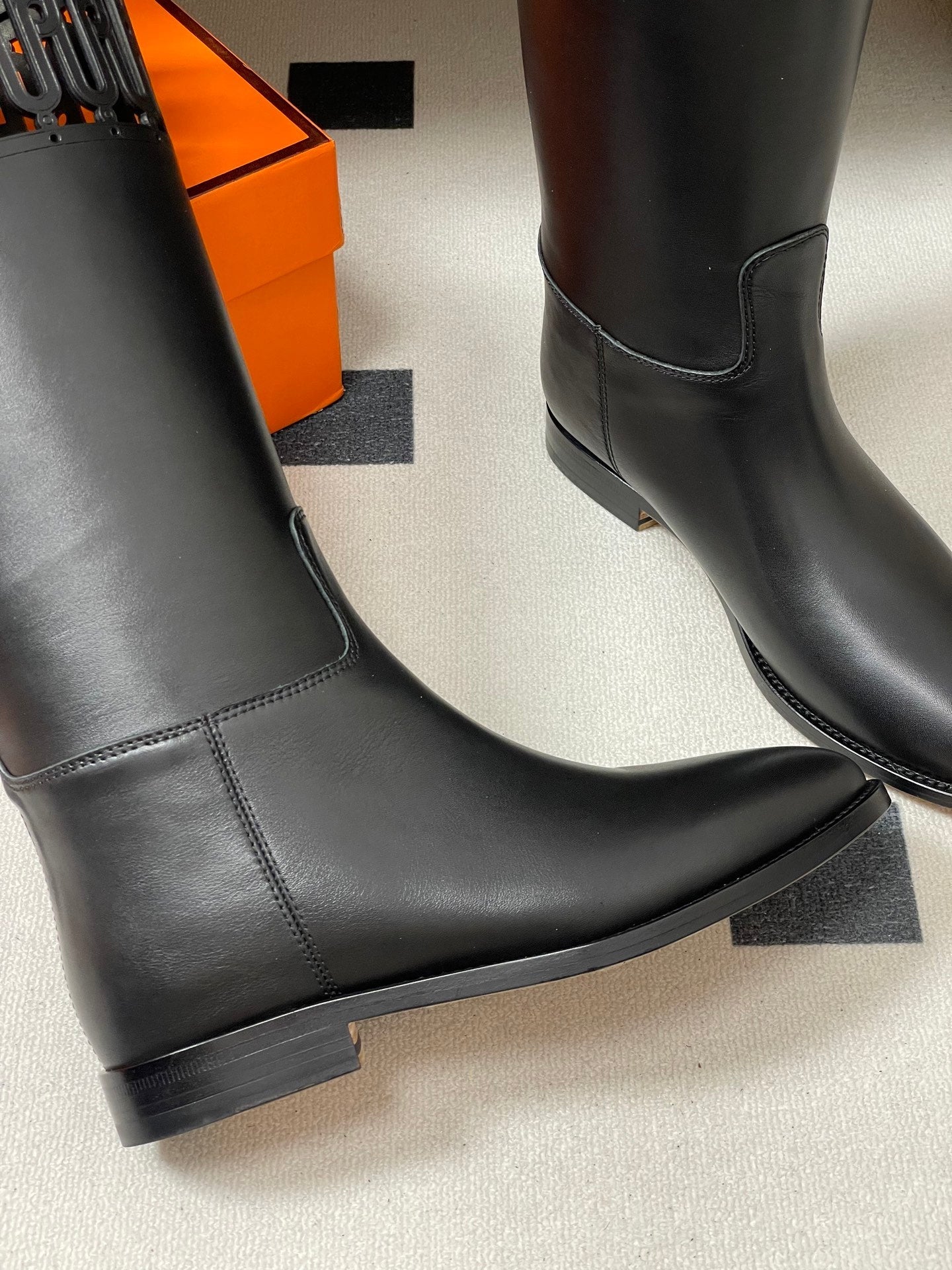 HM Jumping Boots Black Kelly Buckle Calfskin 423264