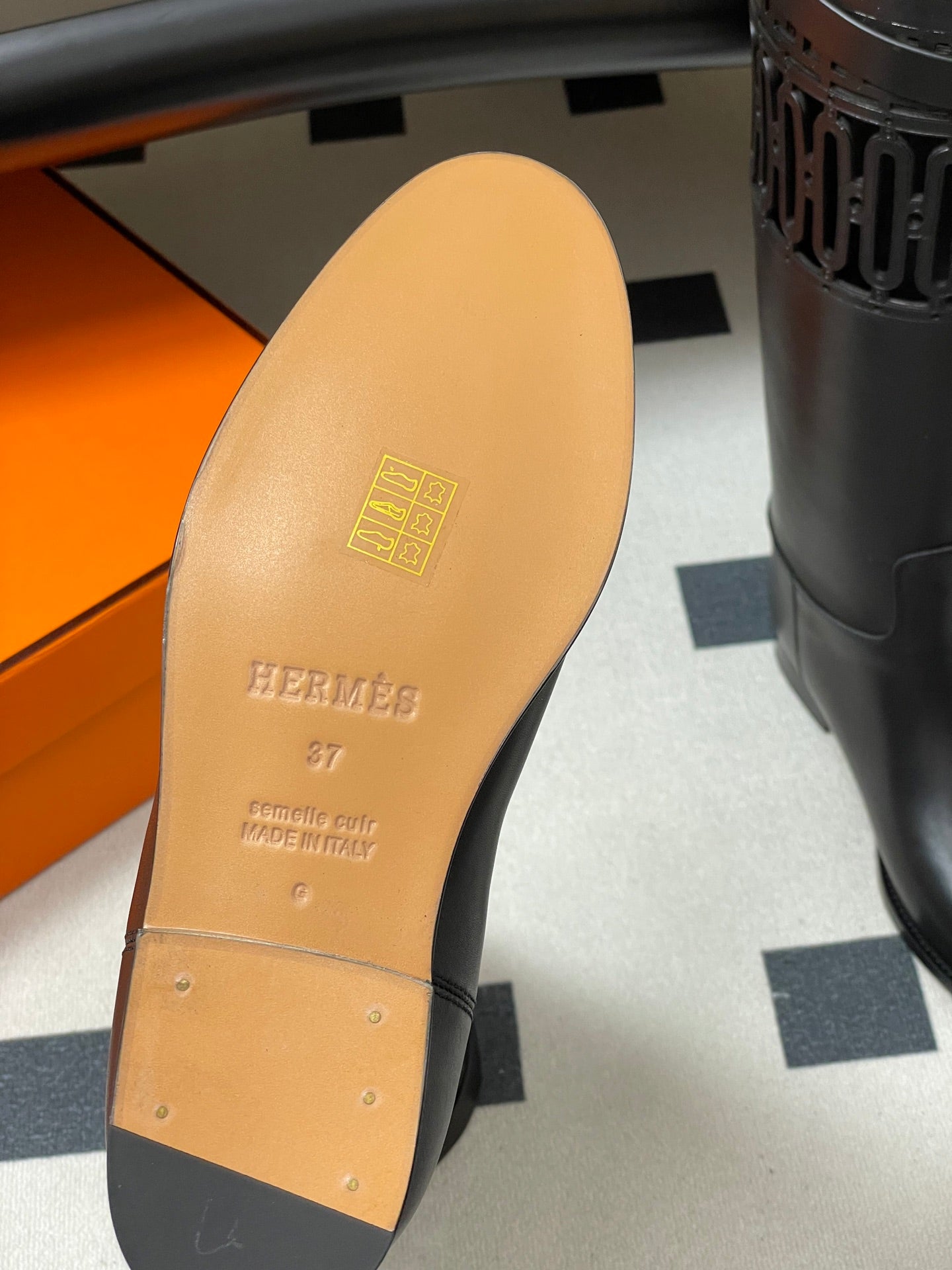 HM Jumping Boots Black Kelly Buckle Calfskin 423264