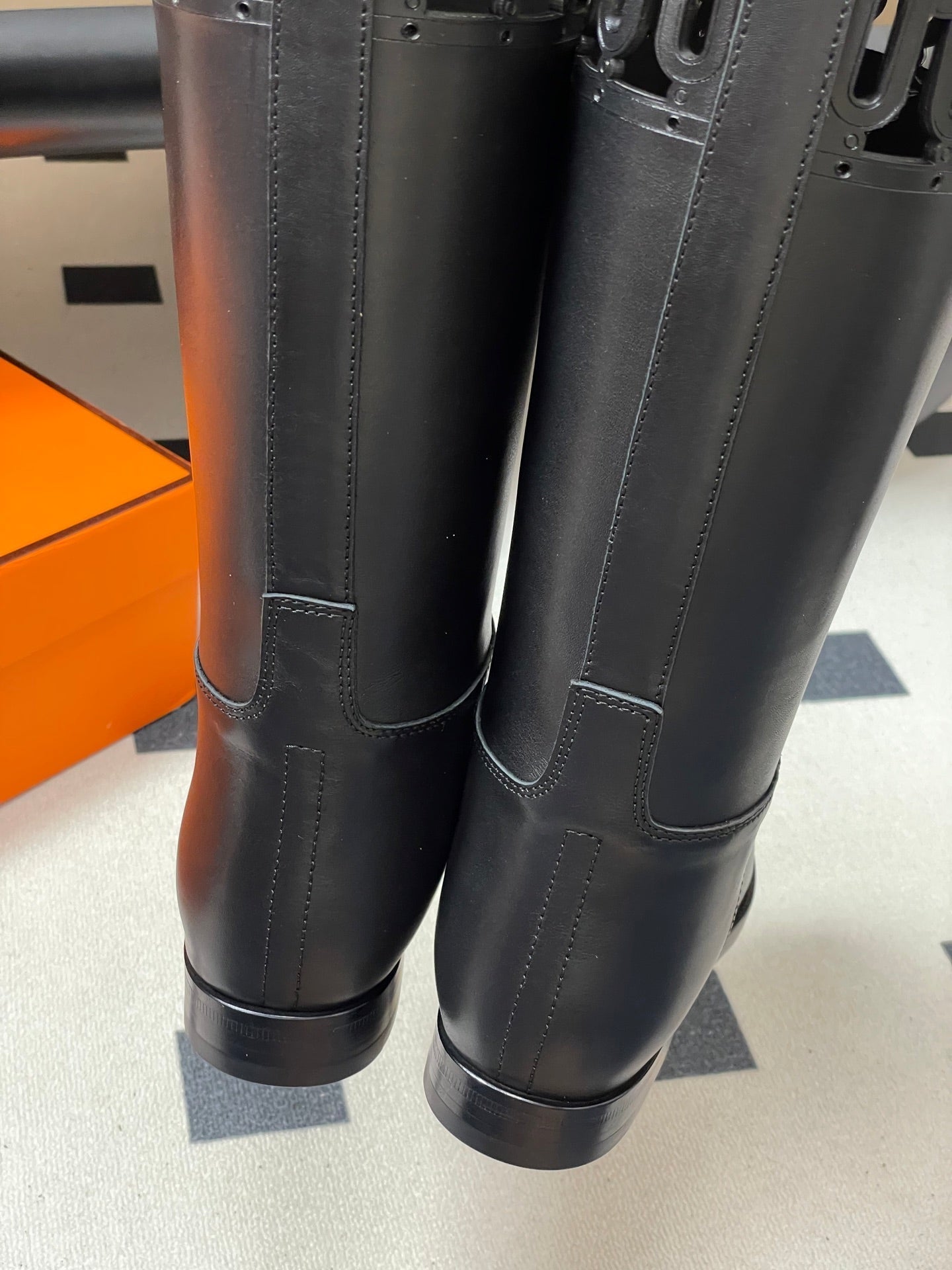 HM Jumping Boots Black Kelly Buckle Calfskin 423264