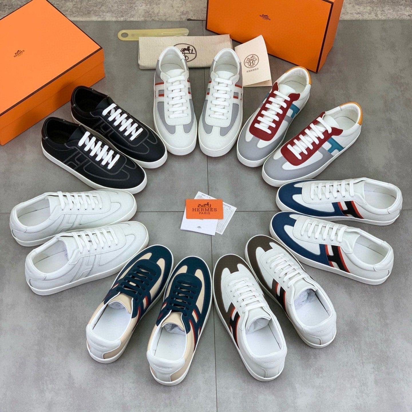 HM Men's Sneaker Multicolor Cowhide 603244