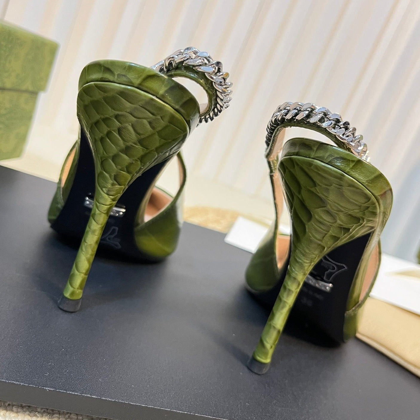 GG Women's High Heels  Green Juniper