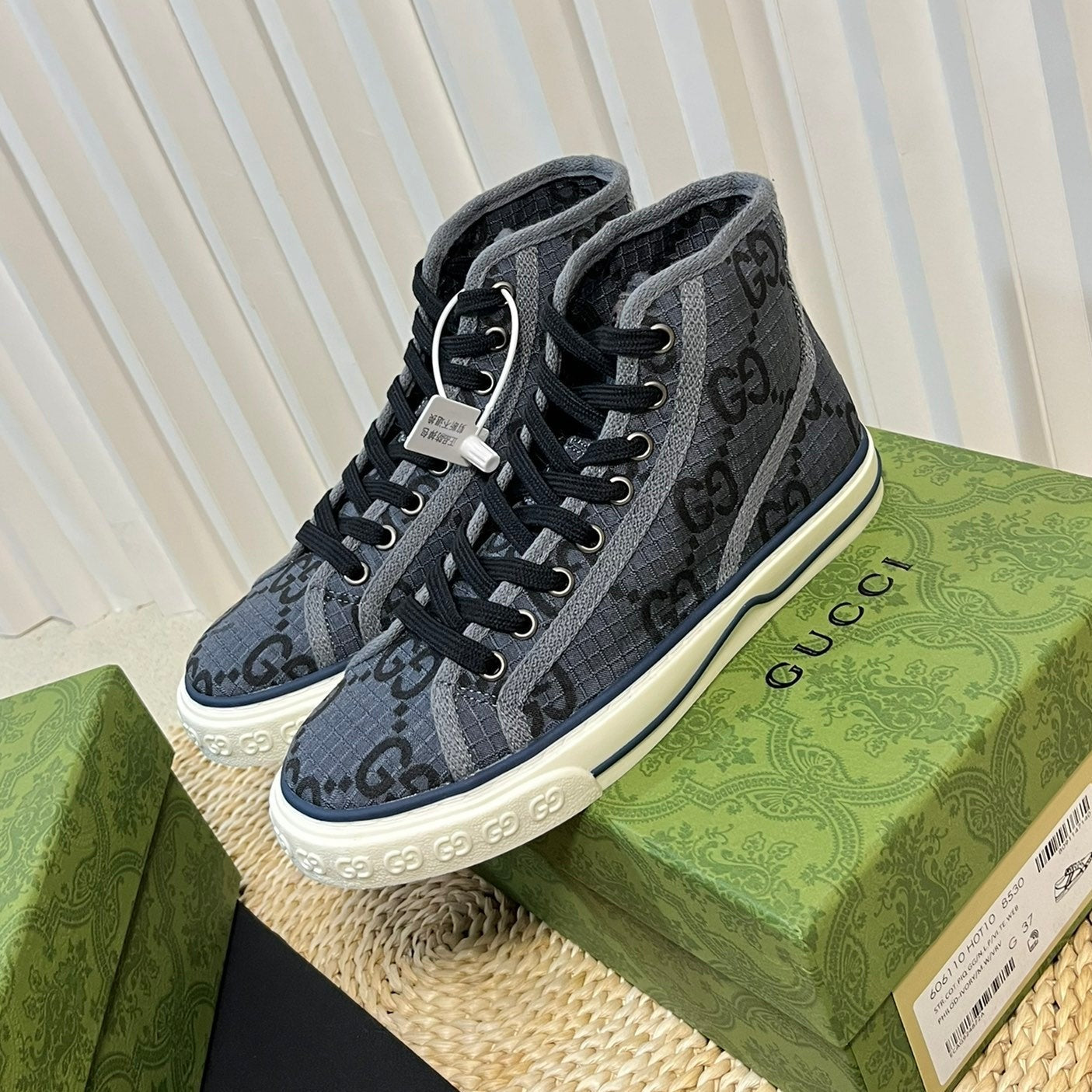 GG Tennis 1977 High Top Sneaker  Black Grey Caro