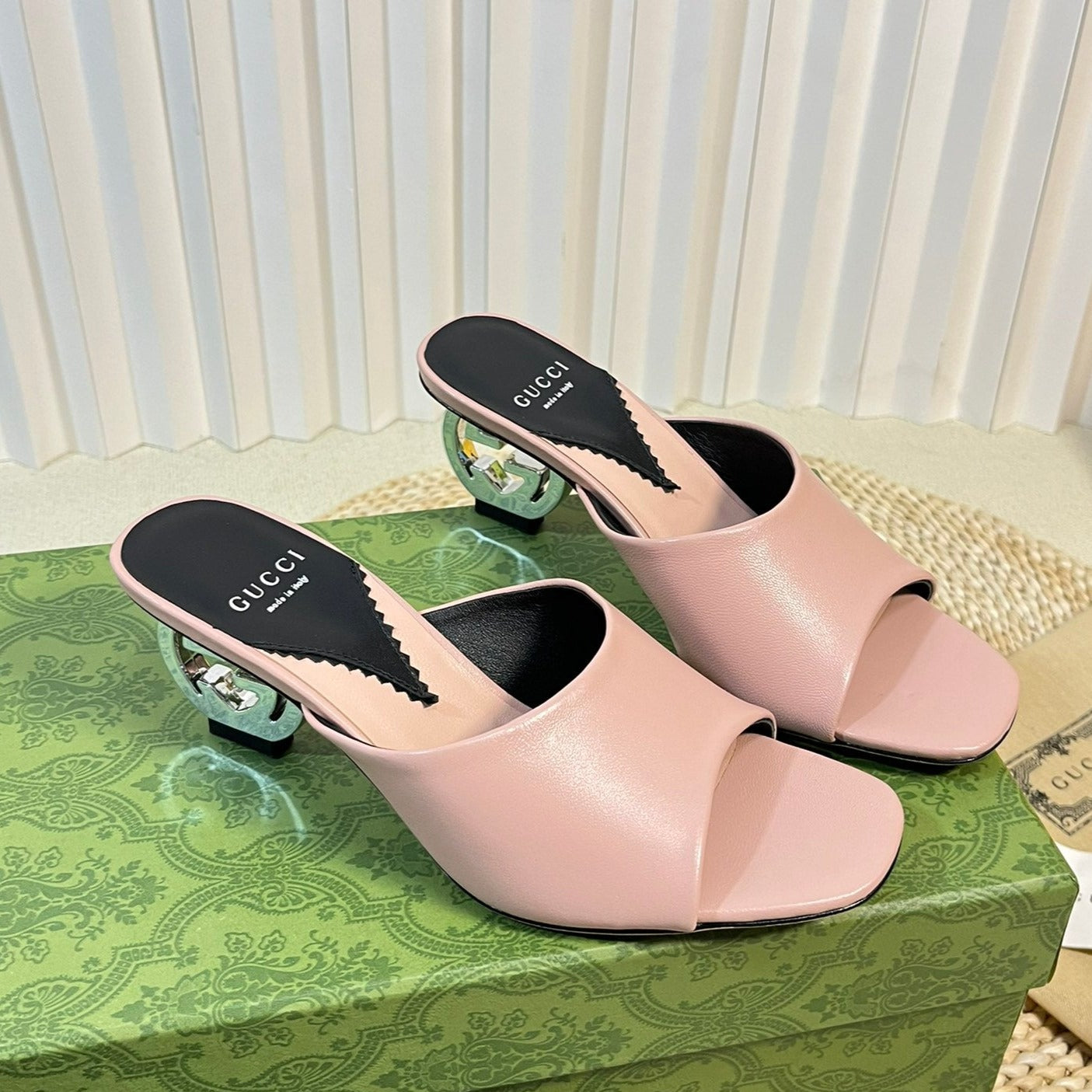 GG  Women's Heeled Sandals Pink Pastel