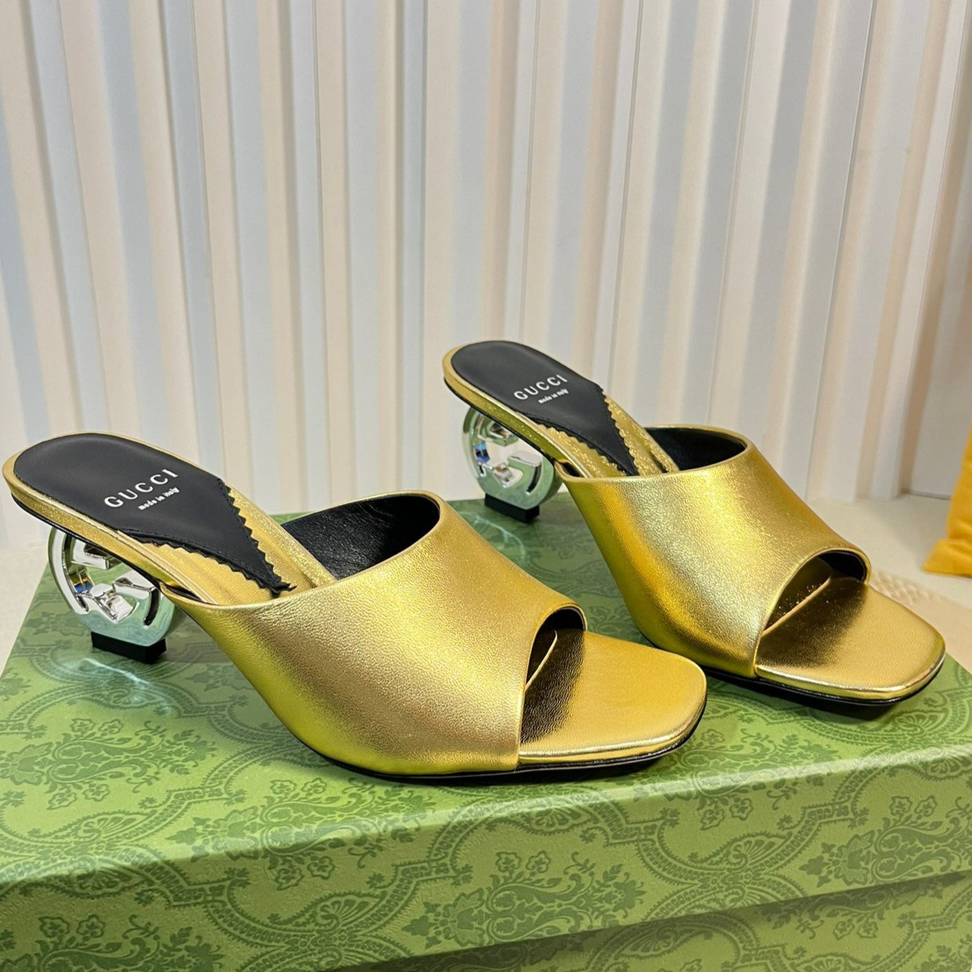 GG  Women's Heeled Sandals Golden