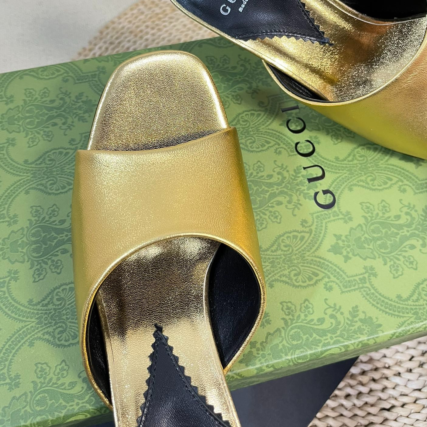 GG  Women's Heeled Sandals Golden